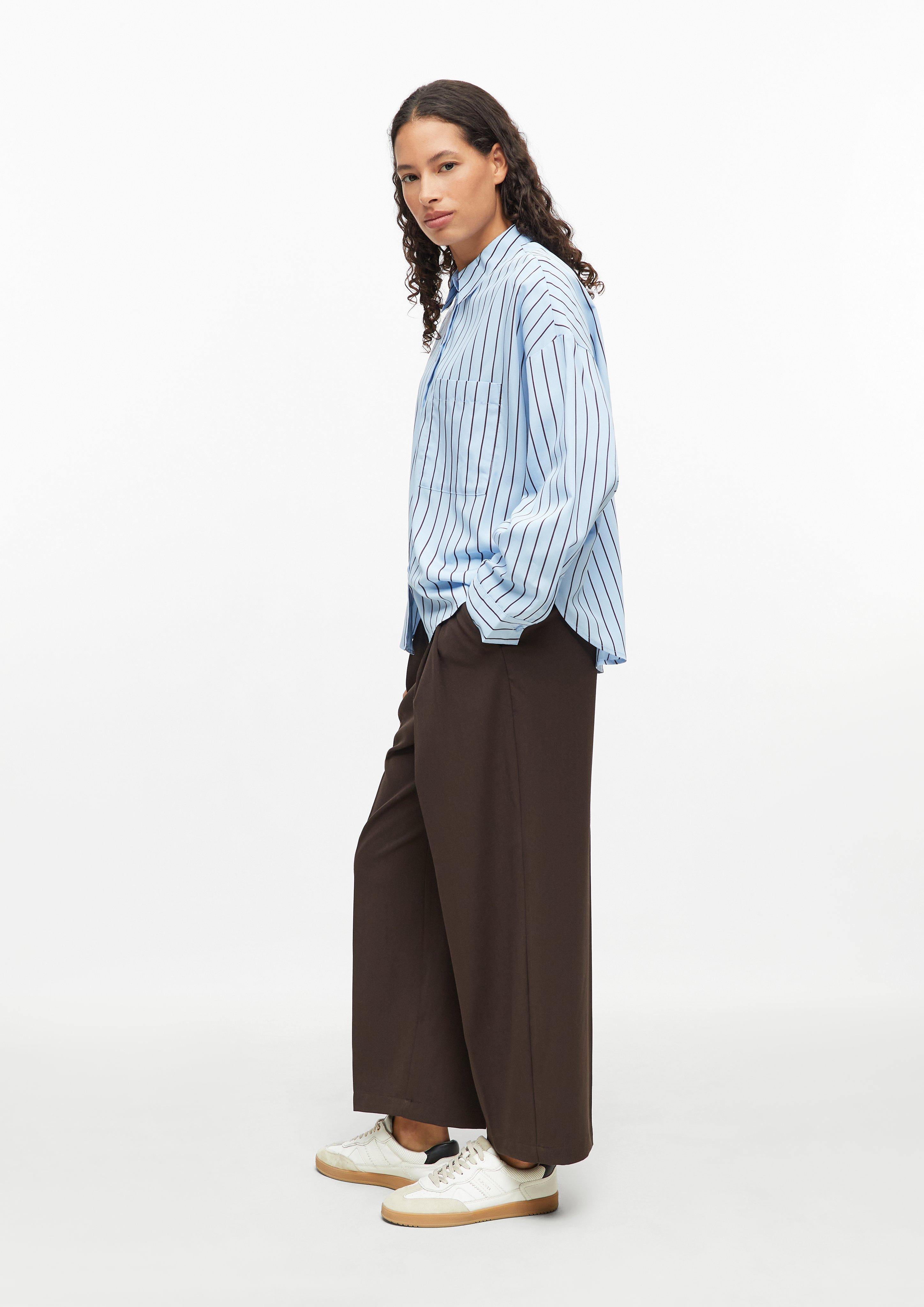 Damen s.Oliver x Heidi Klum: Gestreifte Bluse im Relaxed Fit in blau von s.Oliver