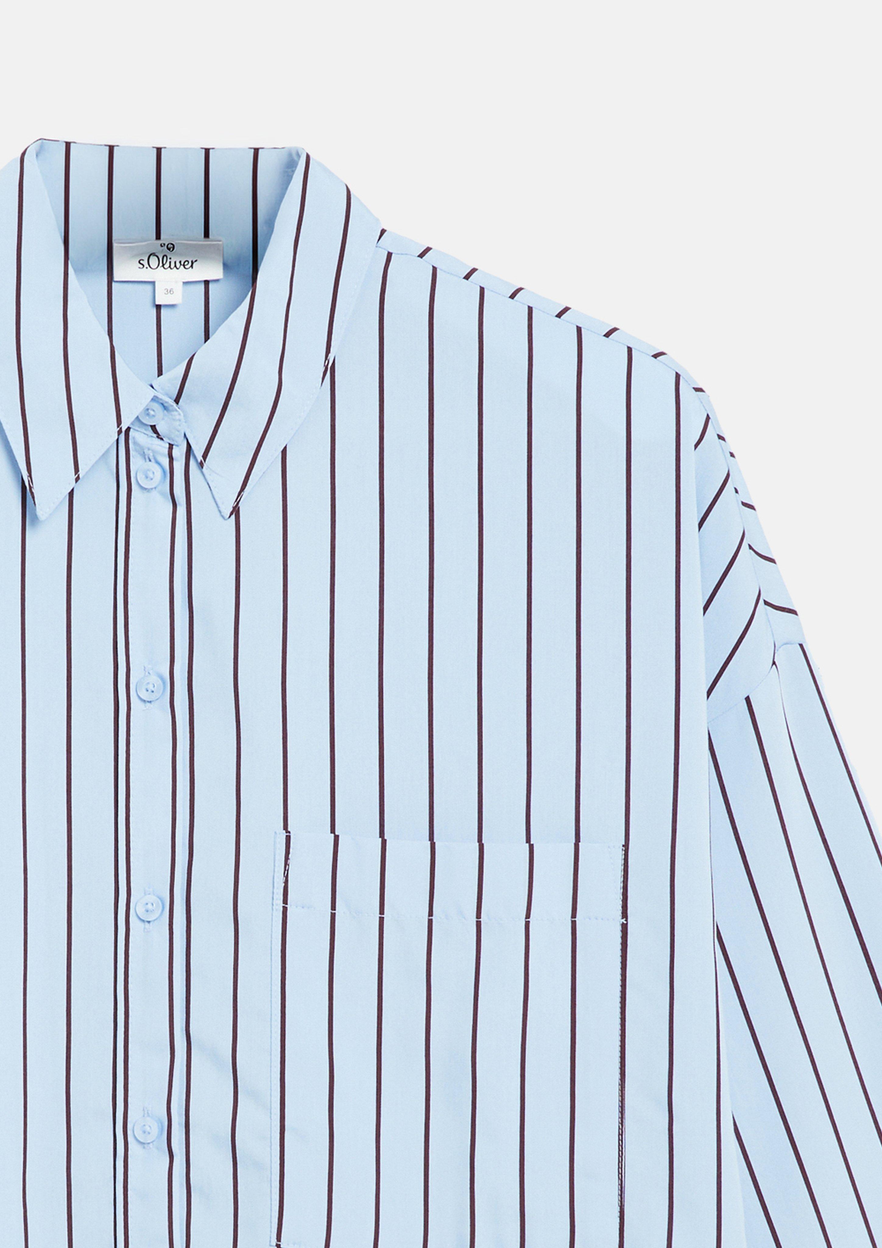 Damen s.Oliver x Heidi Klum: Gestreifte Bluse im Relaxed Fit in blau von s.Oliver