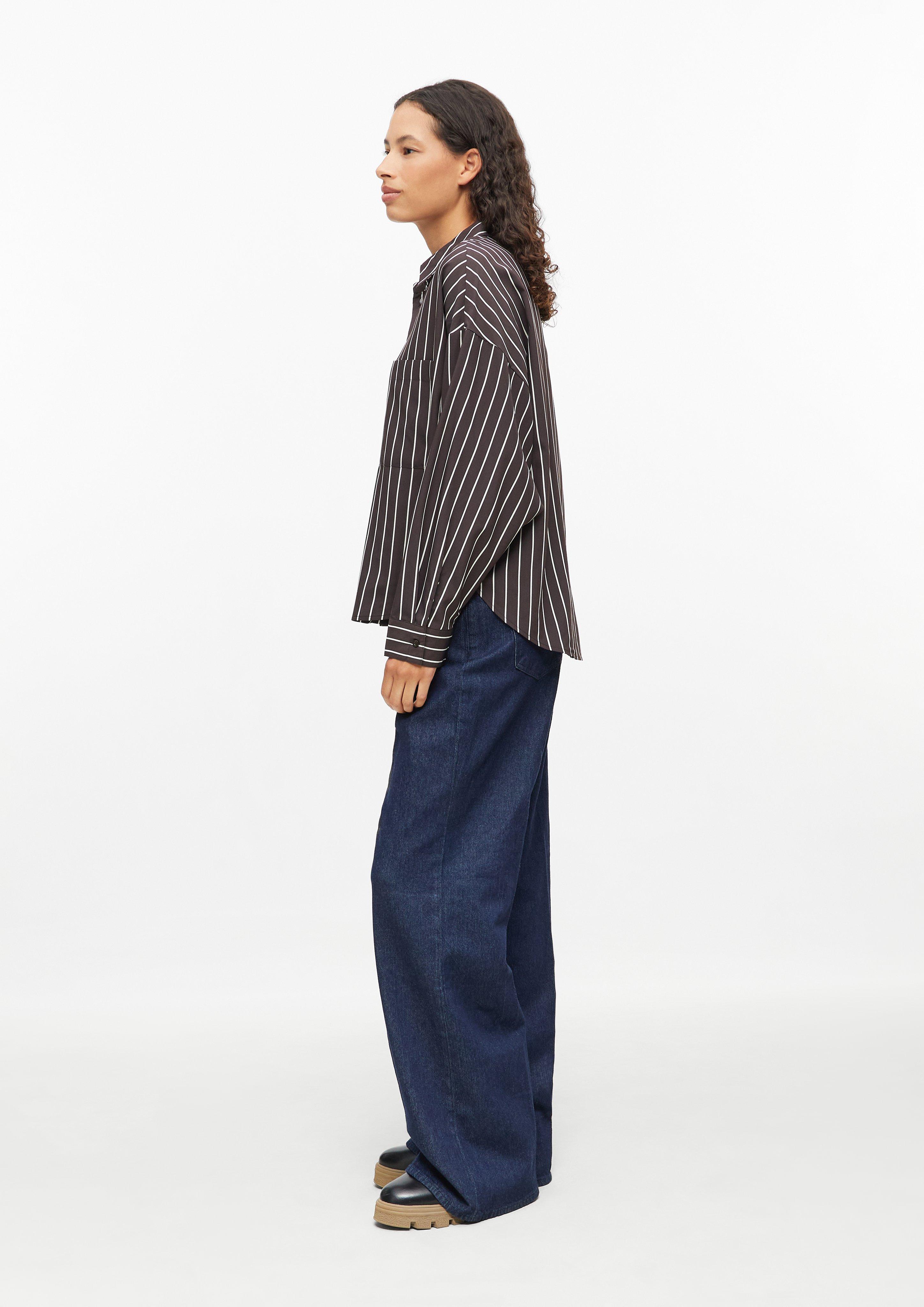 Femmes s.Oliver x Heidi Klum : chemisier rayé de coupe Relaxed Fit en brun de s.Oliver