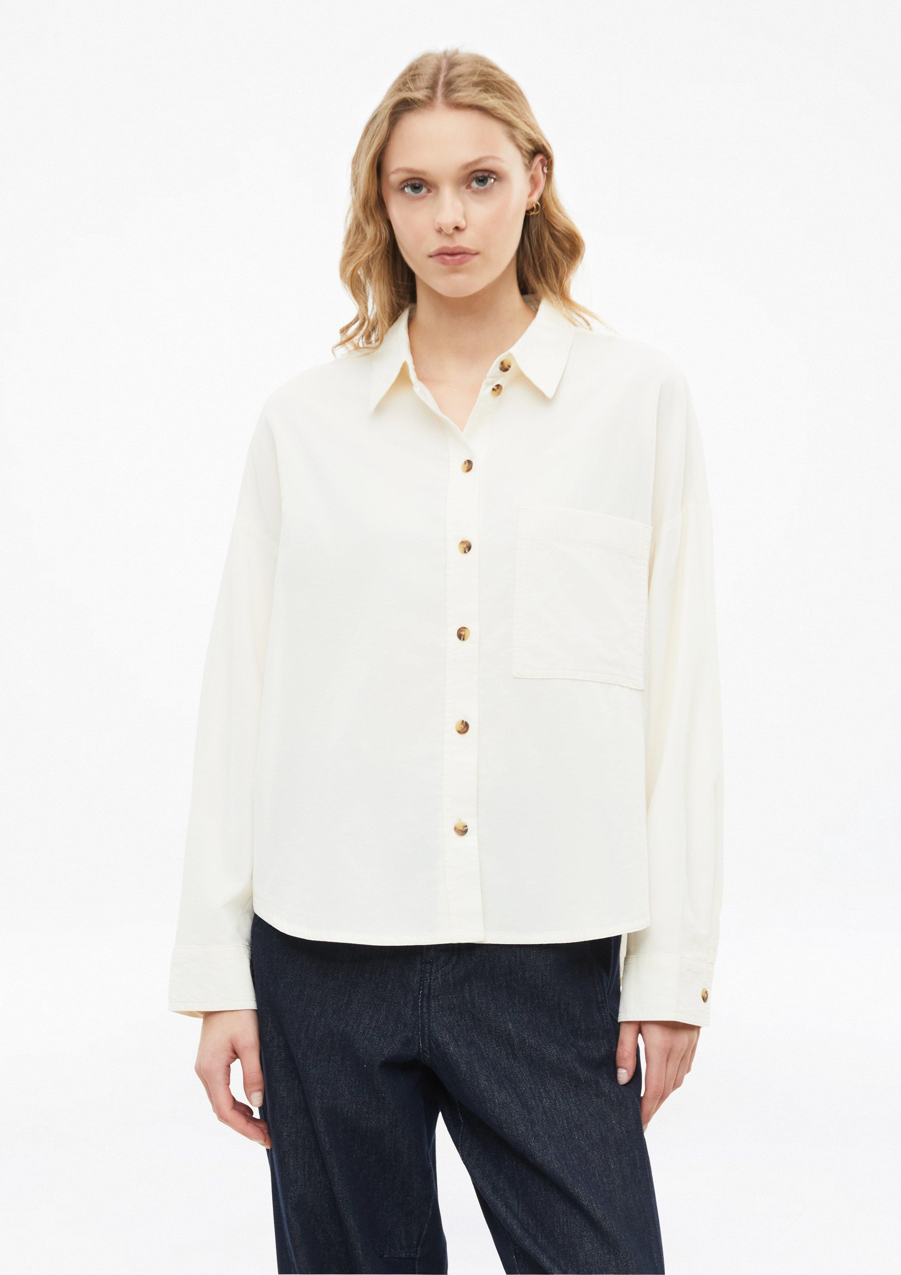 Chemisier en velours côtelé doux, coupe oversize en crème de s.Oliver