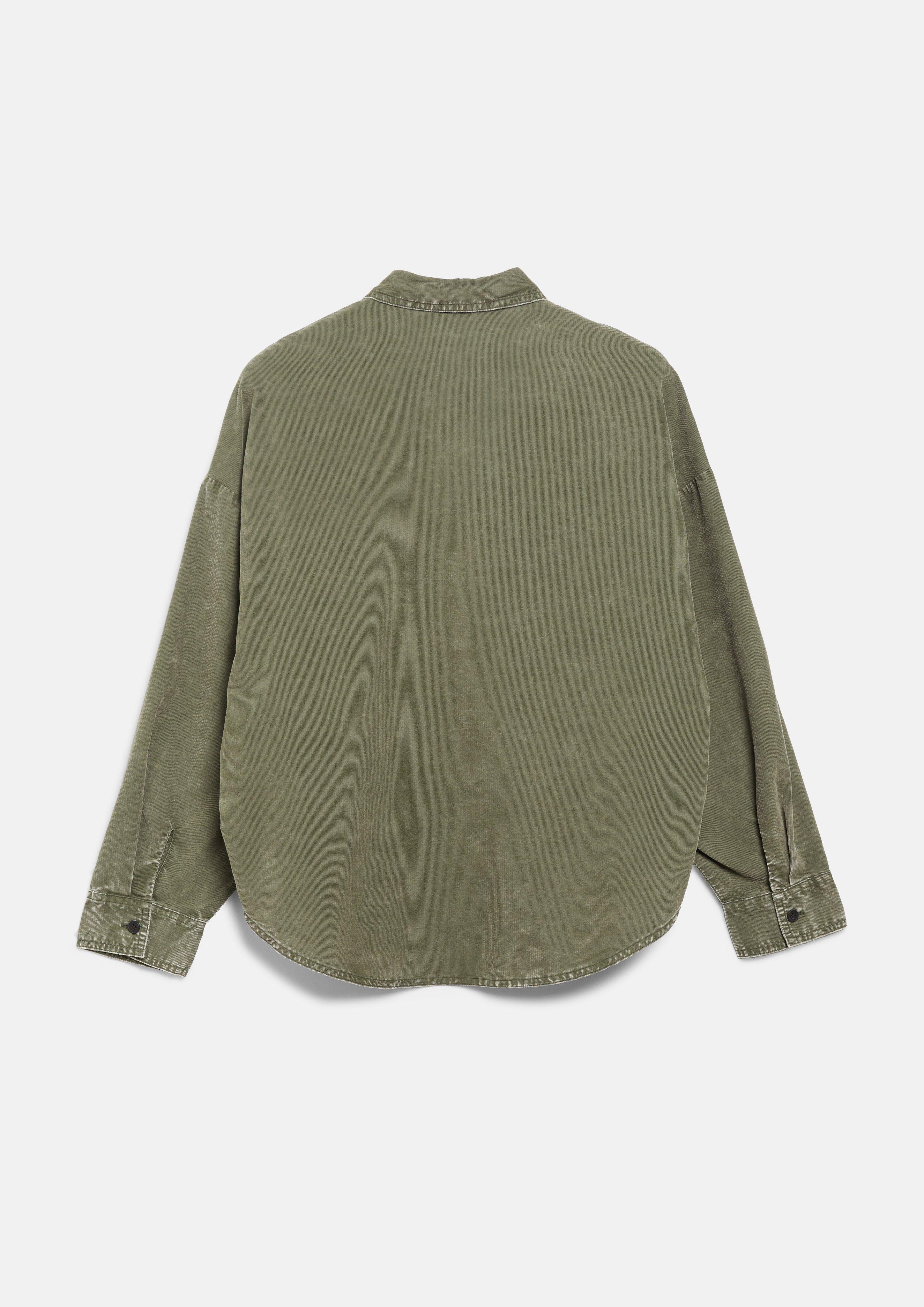 Femmes Chemisier en velours côtelé doux, coupe oversize en olive de s.Oliver