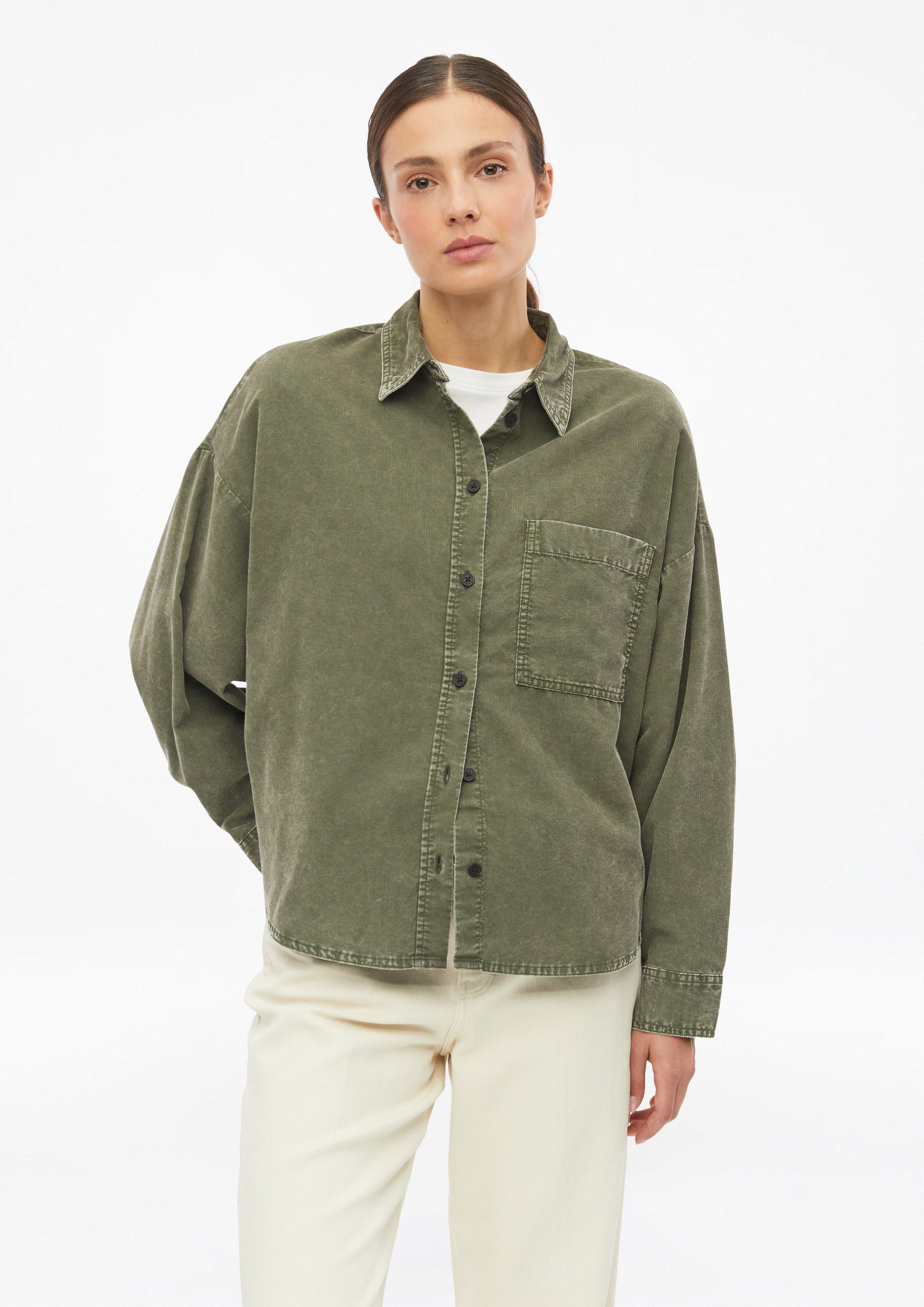 Zachte corduroyblouse in oversized model