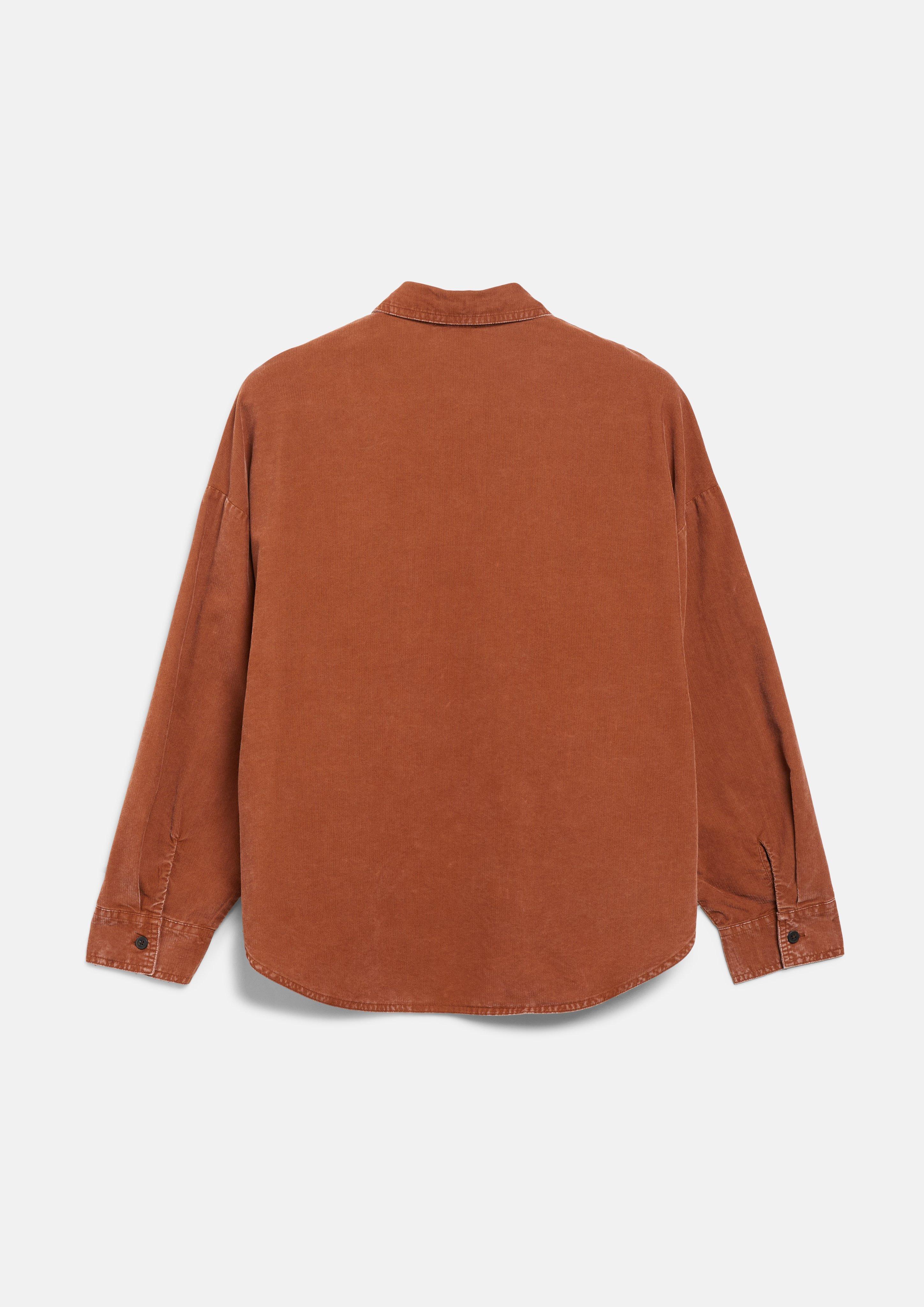 Femmes Chemisier en velours côtelé doux, coupe oversize en orange de s.Oliver