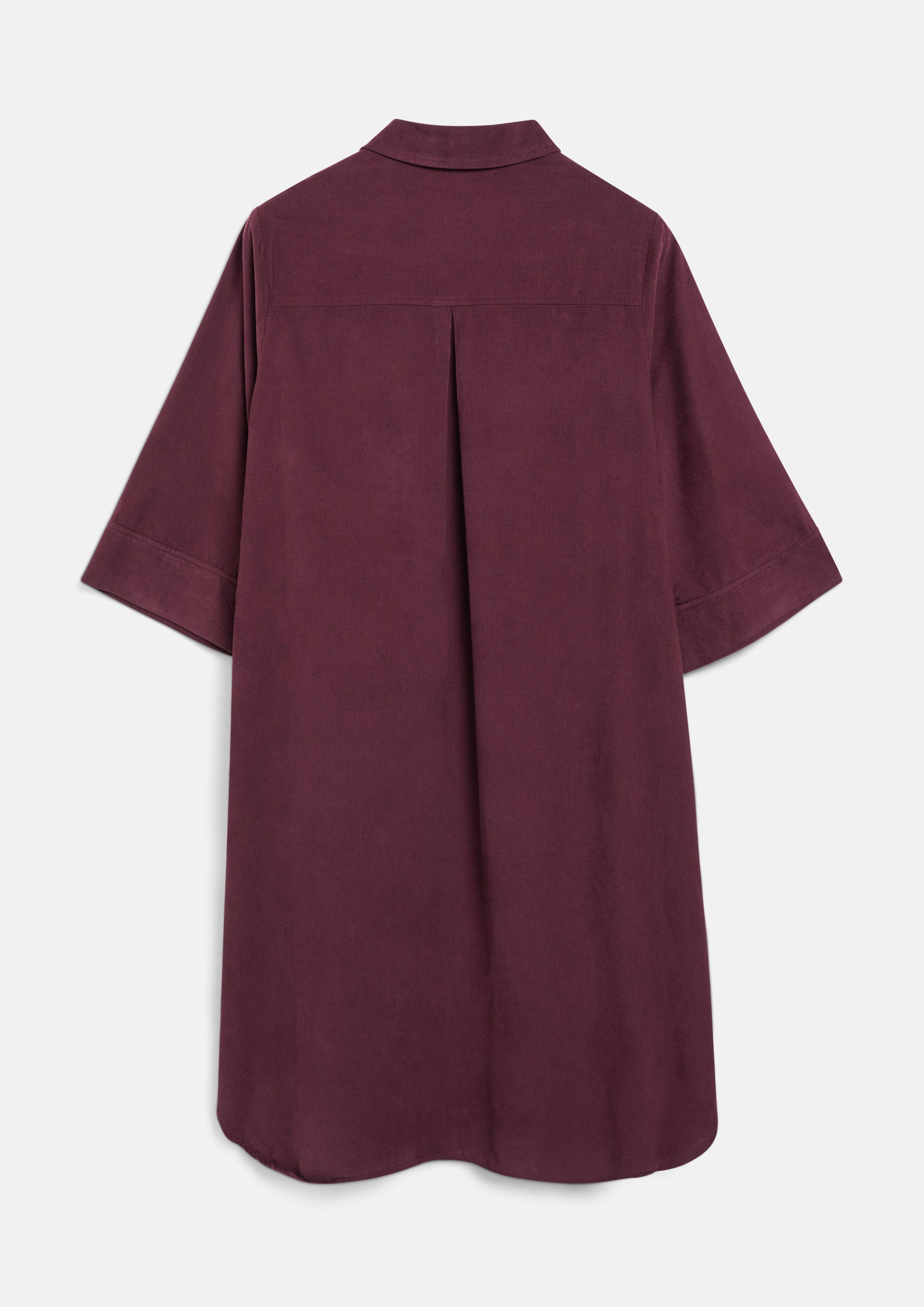 Femmes Robe en velours côtelé fin avec poches latérales et manches larges en rouge de s.Oliver