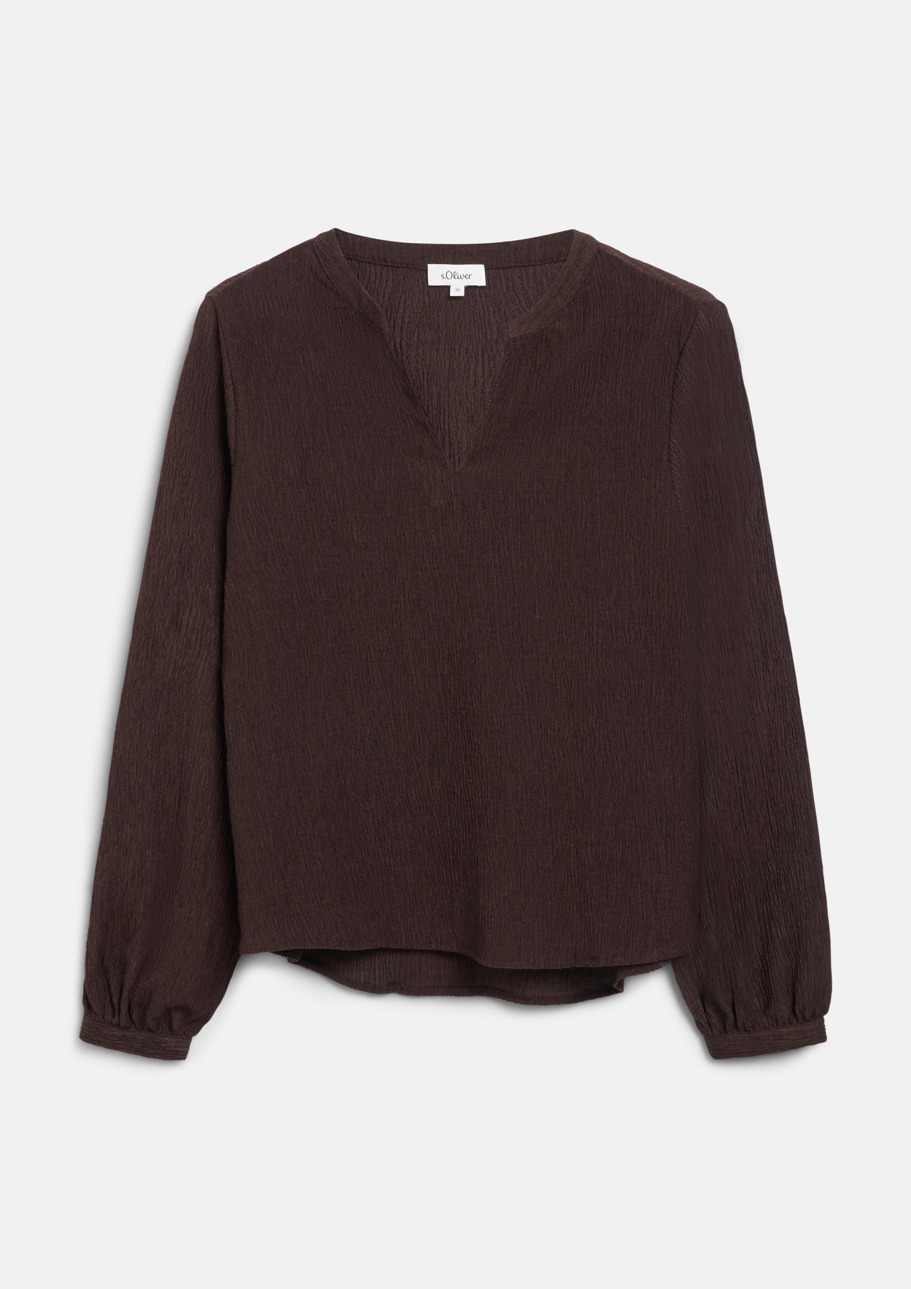 Strukturierte Bluse in Farbe dunkelbraun von s.Oliver