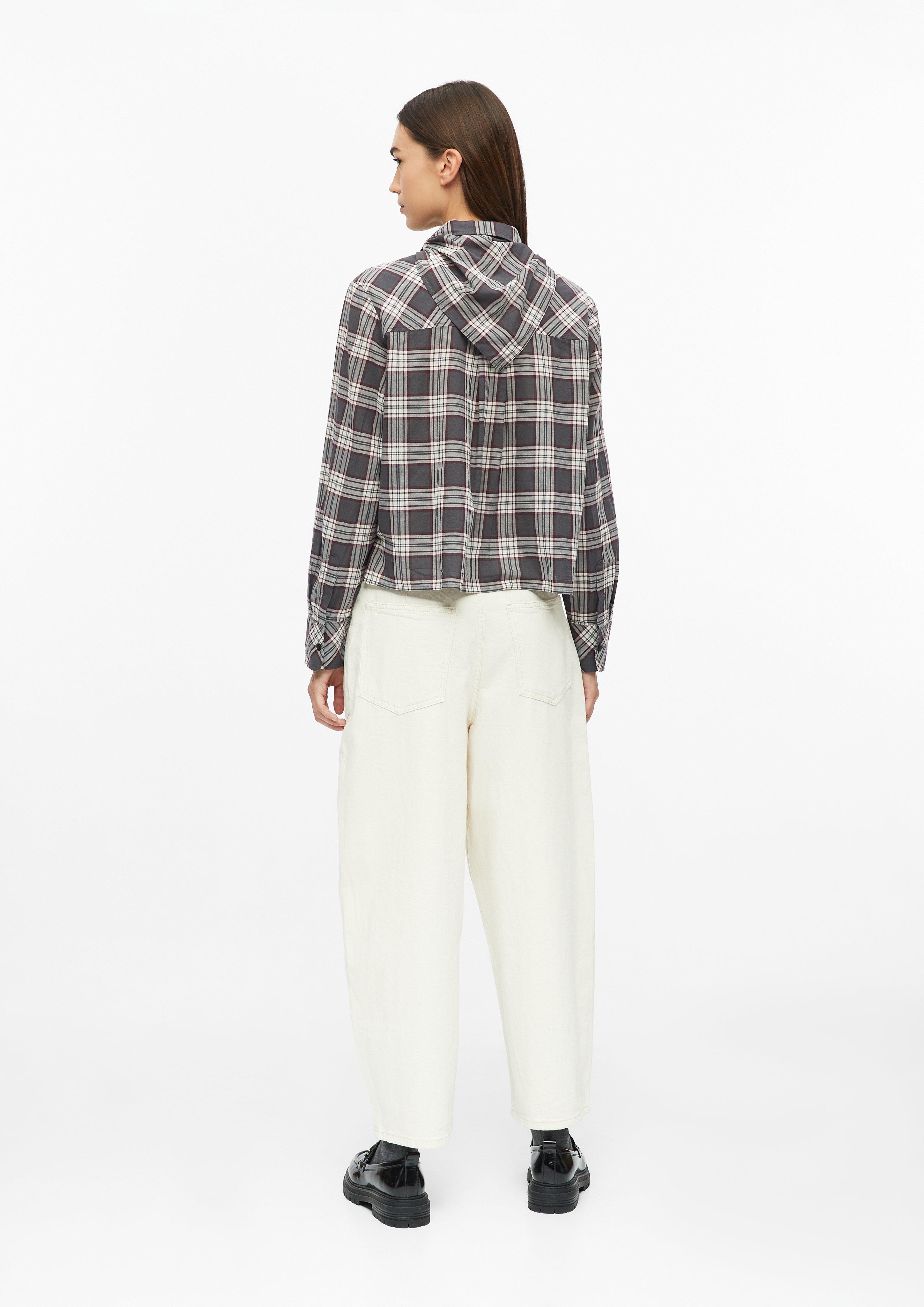 Damen Leichte Karo-Bluse mit abnehmbarem Dreieckstuch in creme von s.Oliver