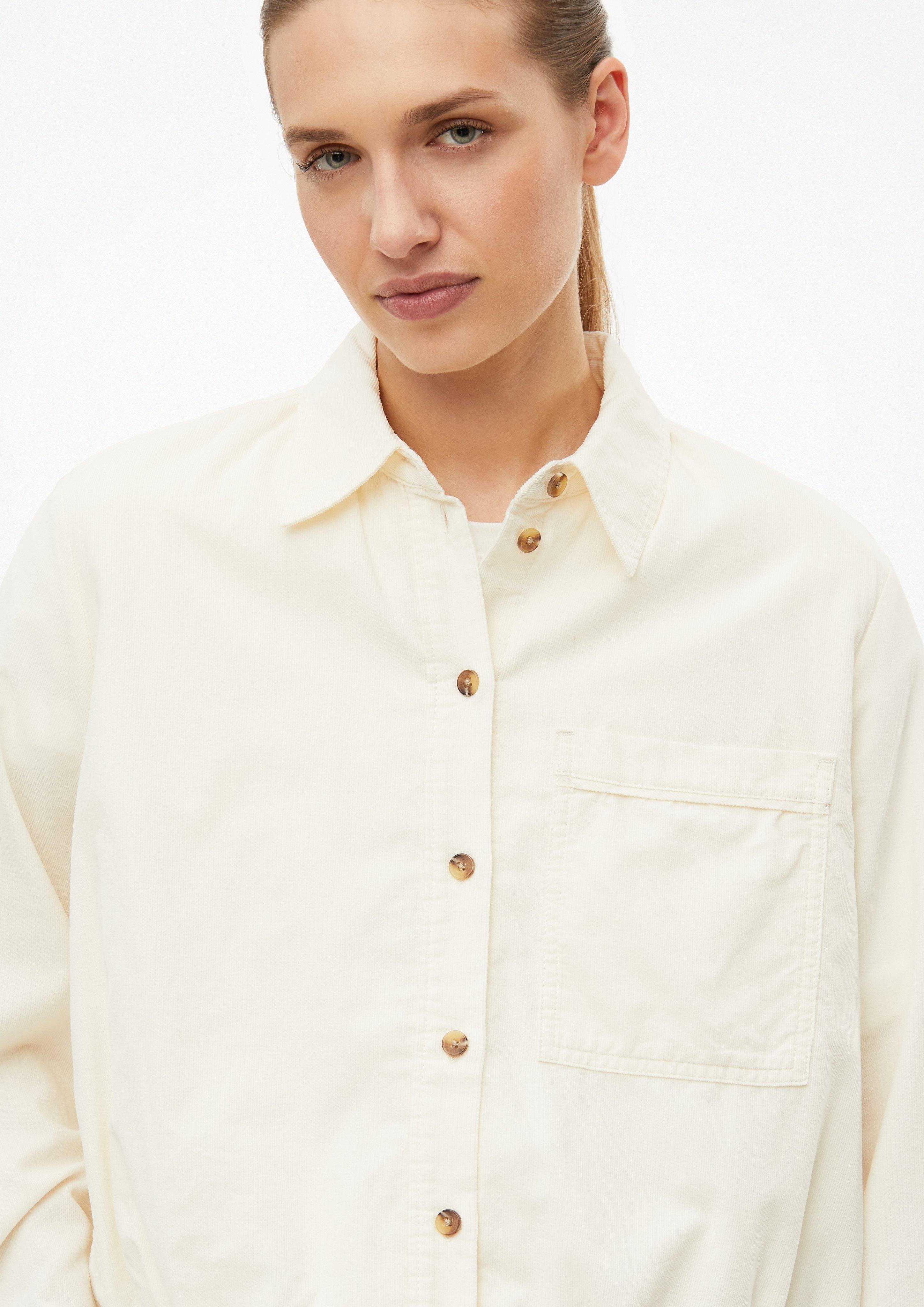 Damen Feincord-Bluse mit Ballon-Saum in creme von s.Oliver