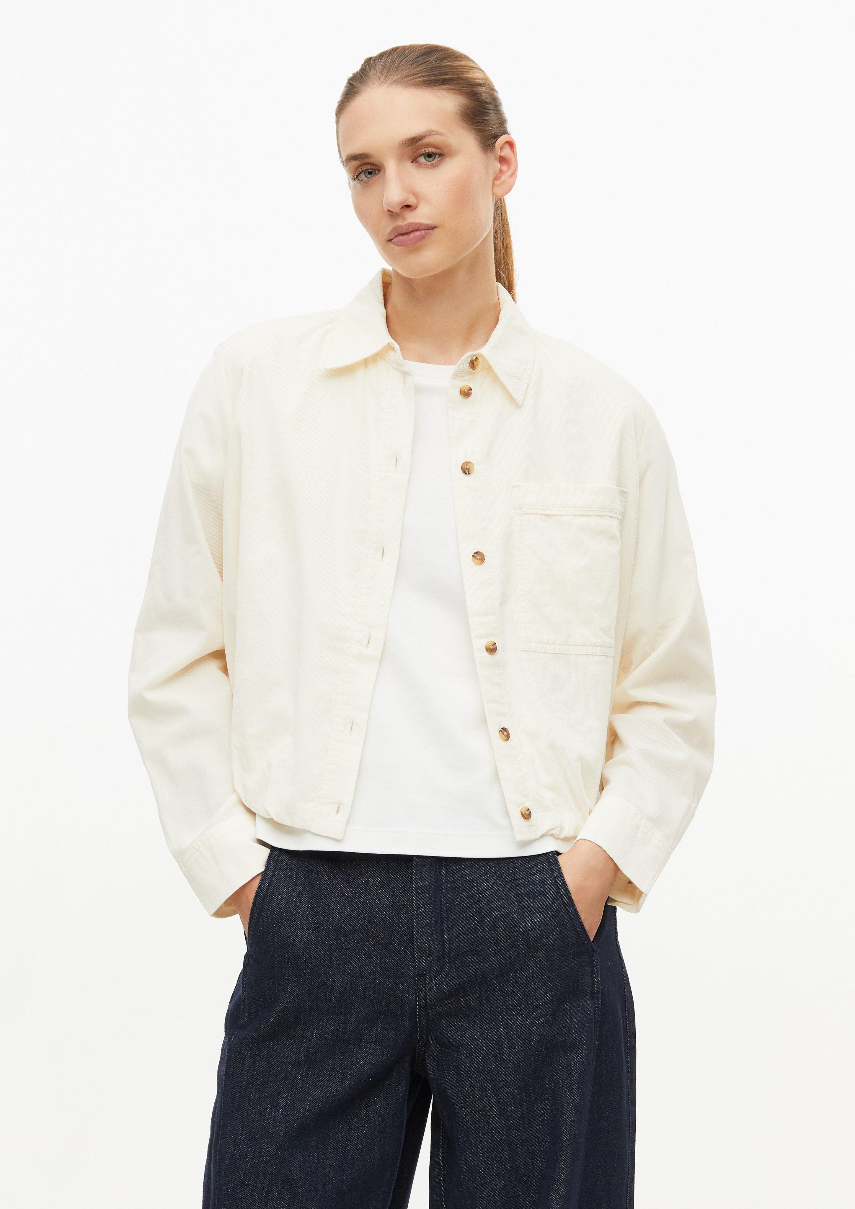 Damen Feincord-Bluse mit Ballon-Saum in creme von s.Oliver