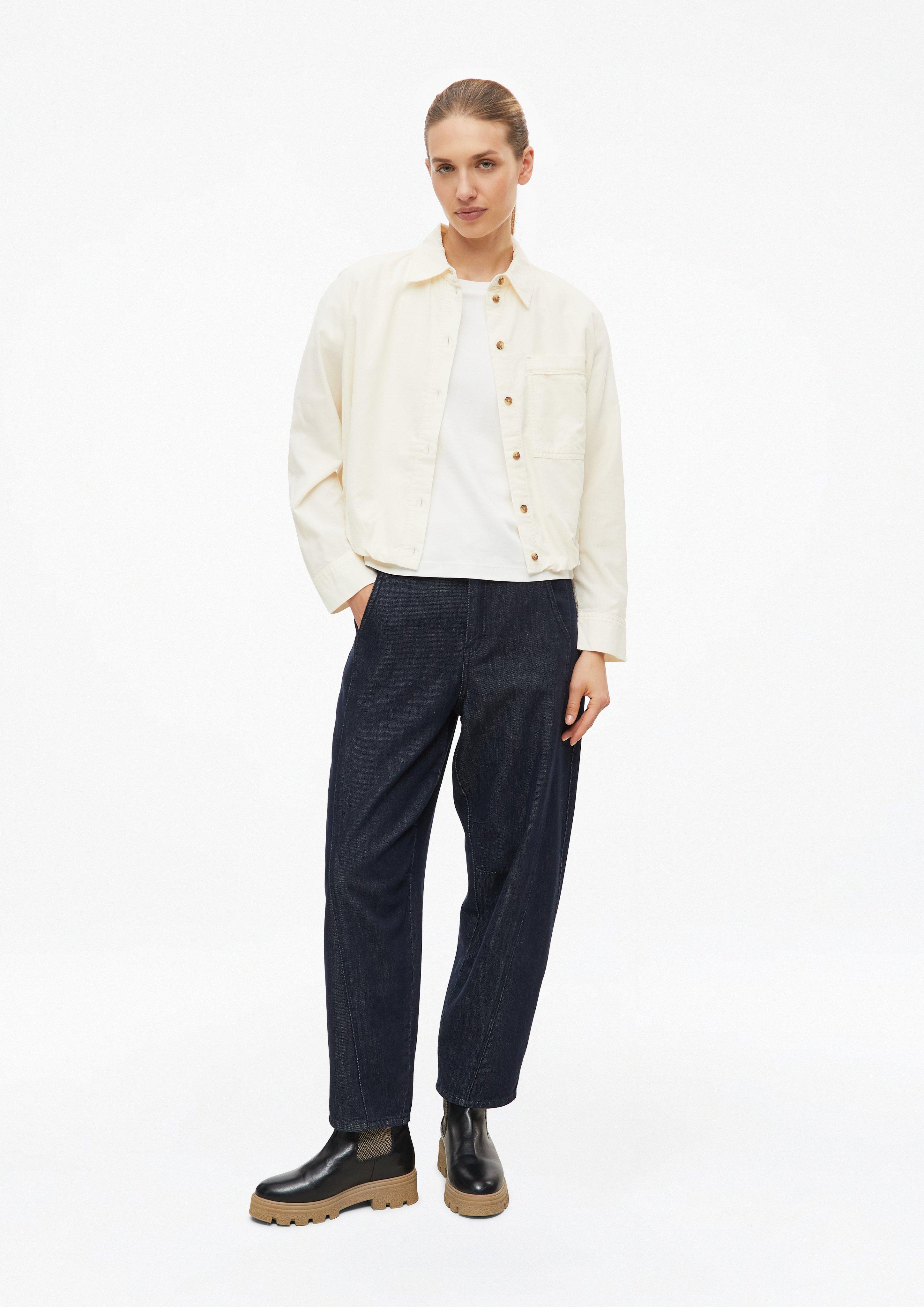 Damen Feincord-Bluse mit Ballon-Saum in creme von s.Oliver