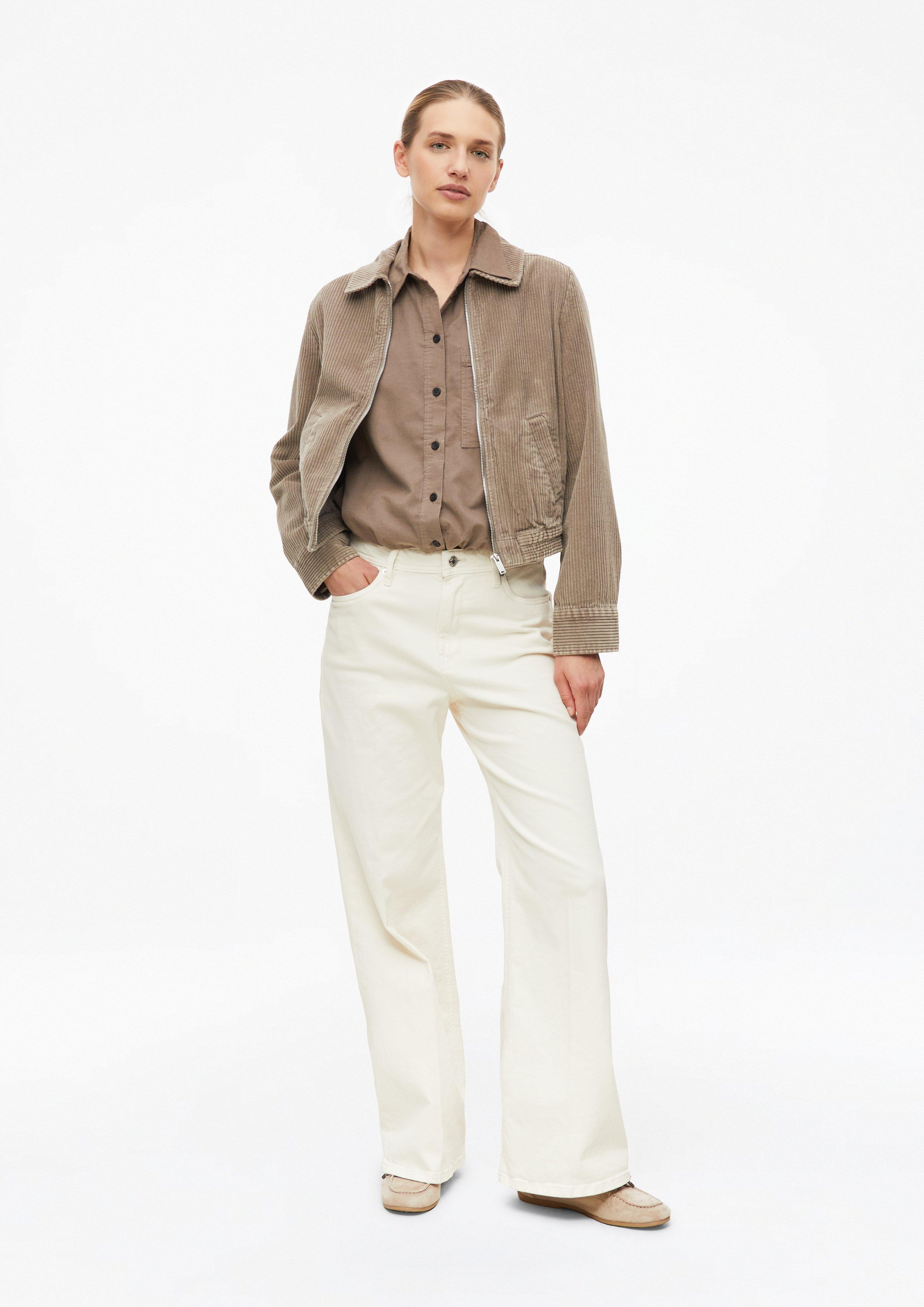 Damen Feincord-Bluse mit Ballon-Saum in braun von s.Oliver