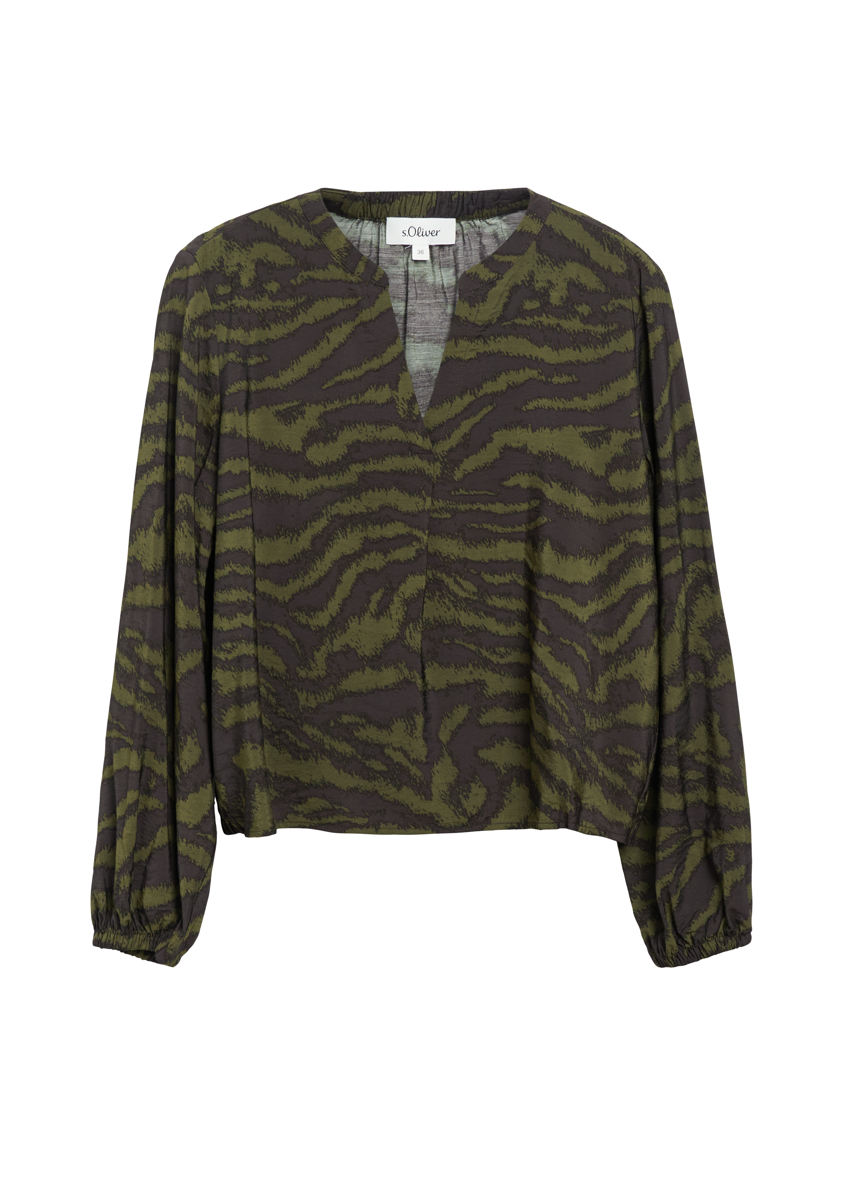 Blouse met dierenprint en plooien