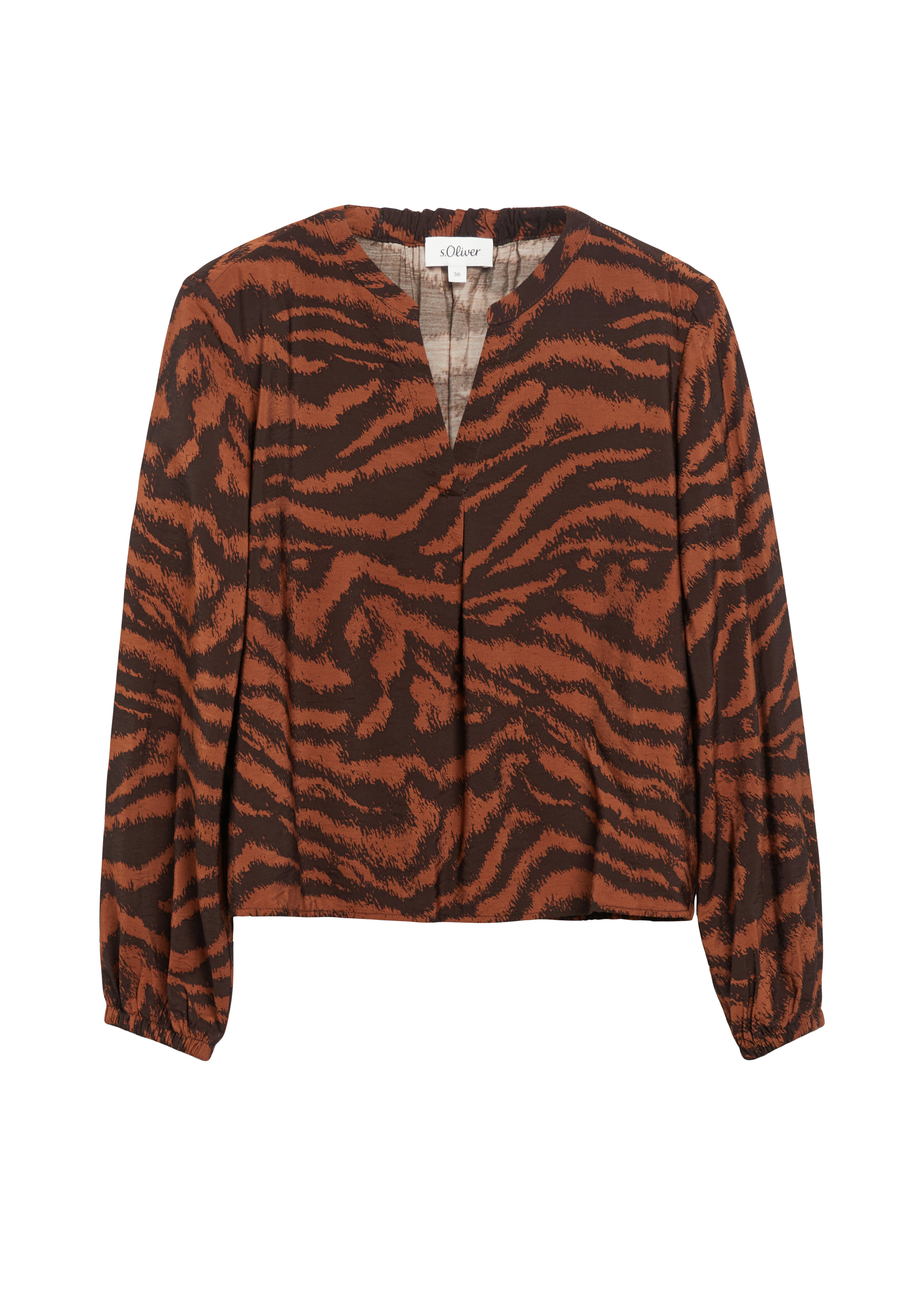 Blouse met dierenprint en plooien