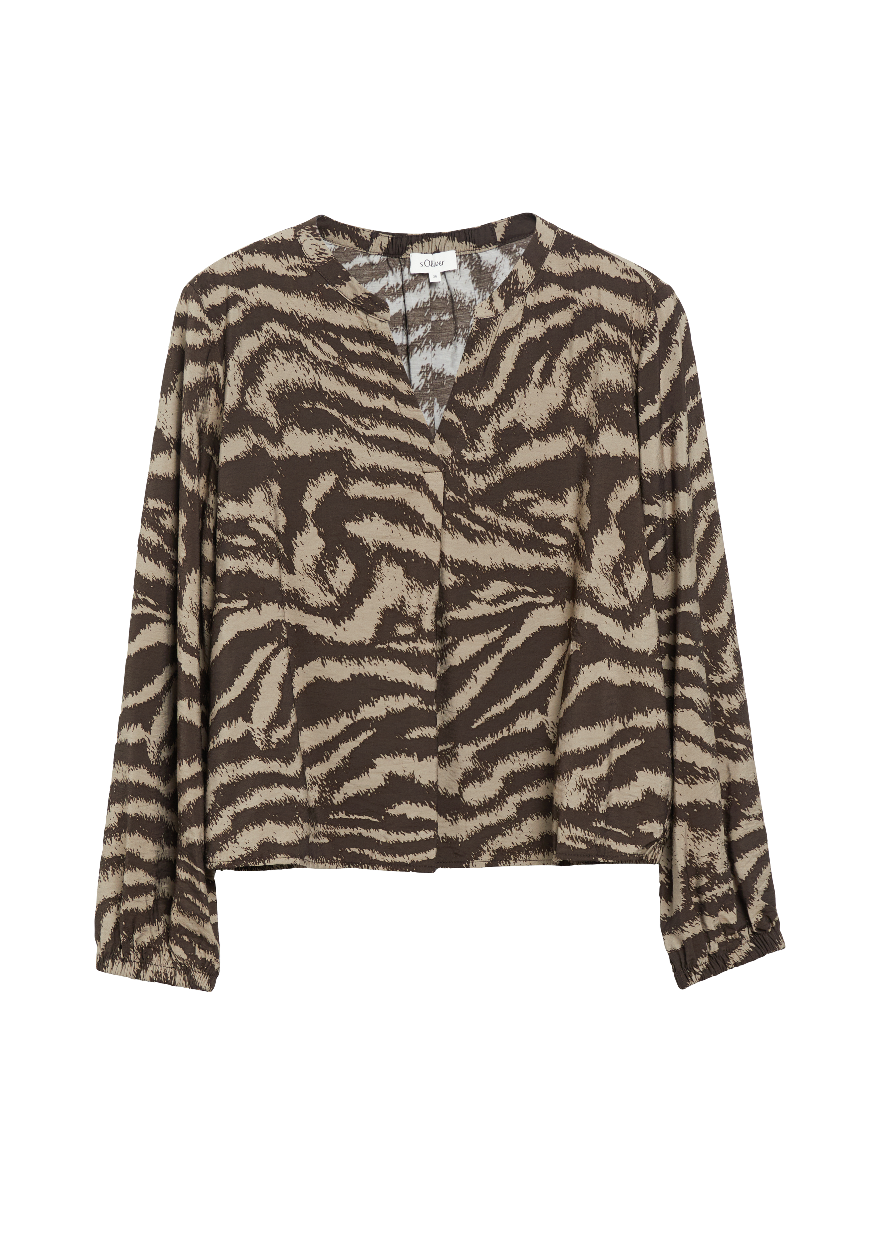 Blouse met dierenprint en plooien