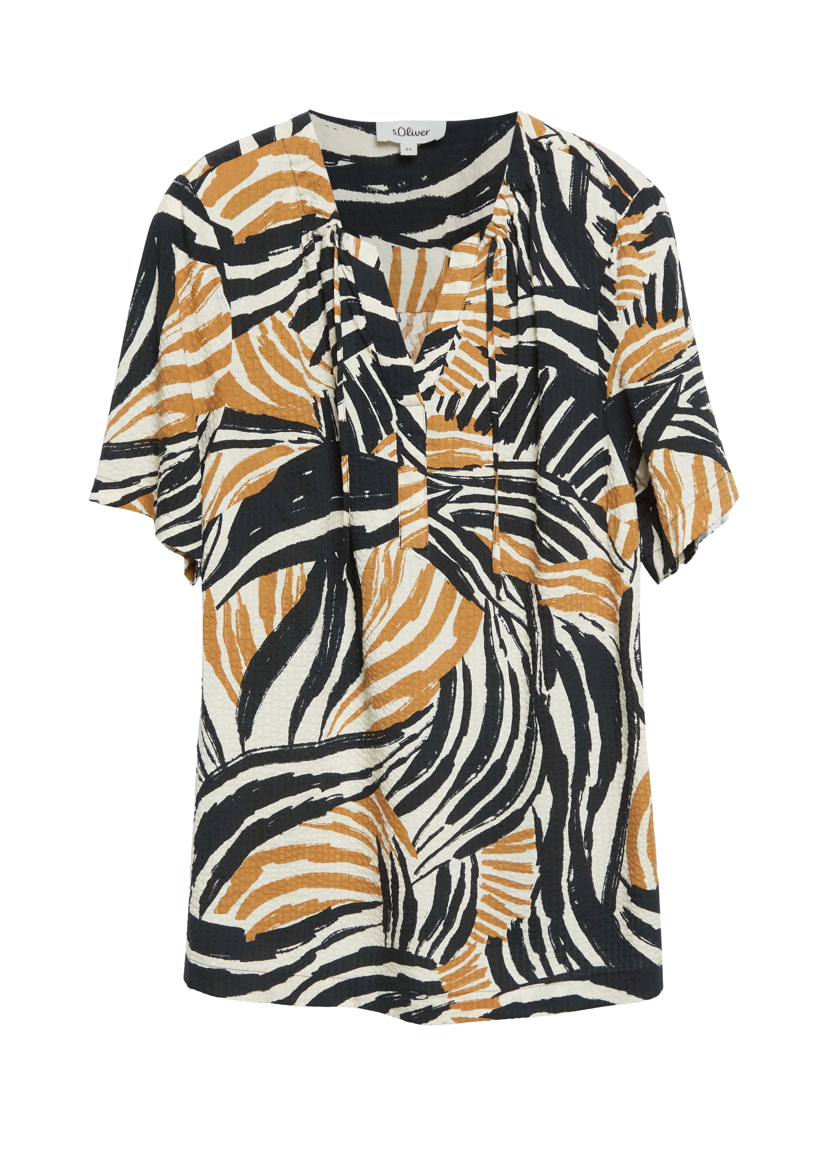 s.Oliver Strukturierte Viskosemix-Bluse Mit All-over-Print
