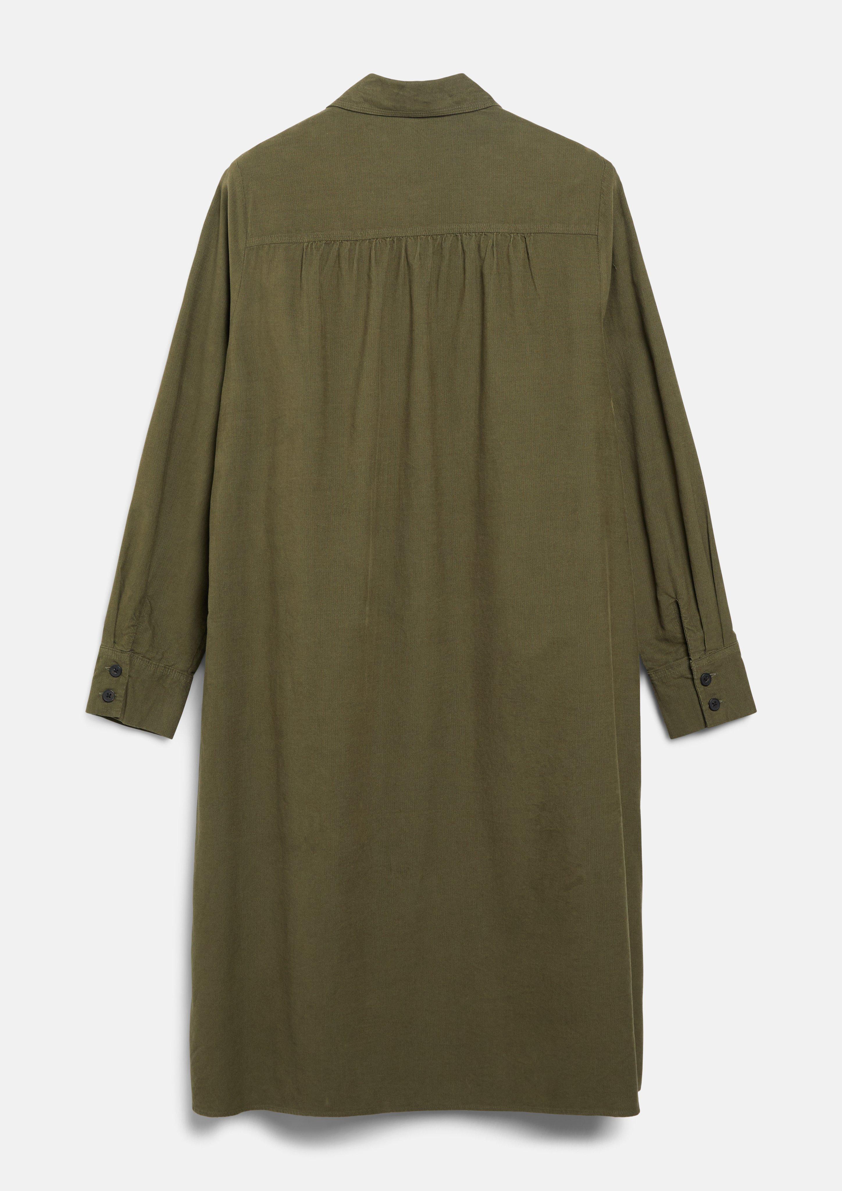 Femmes Robe en velours côtelé doux avec poches latérales en olive de s.Oliver