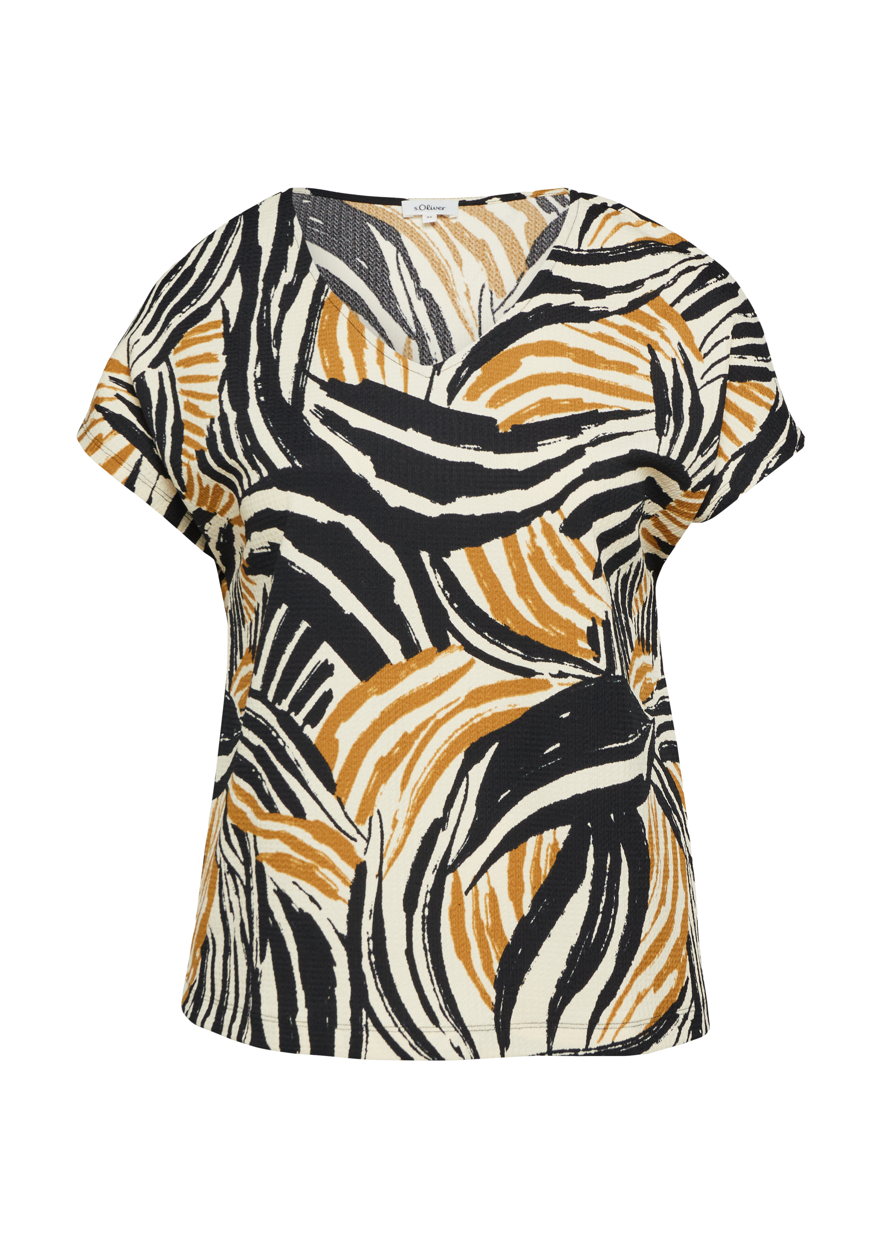 Strukturiertes V-Neck-T-Shirt im Relaxed Fit