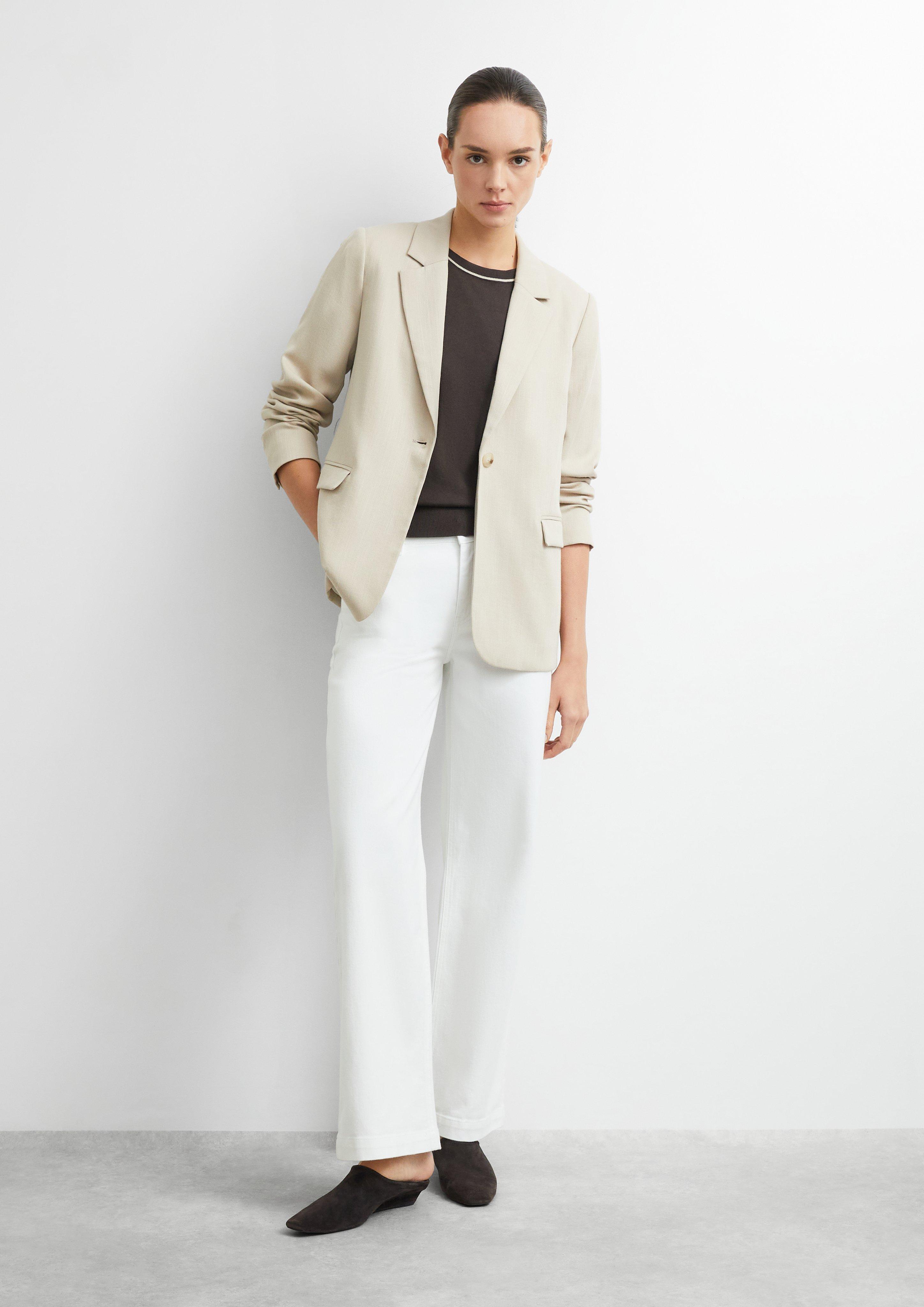 Feinstrick-Shirt mit Kontrast-Details in braun von COMMA