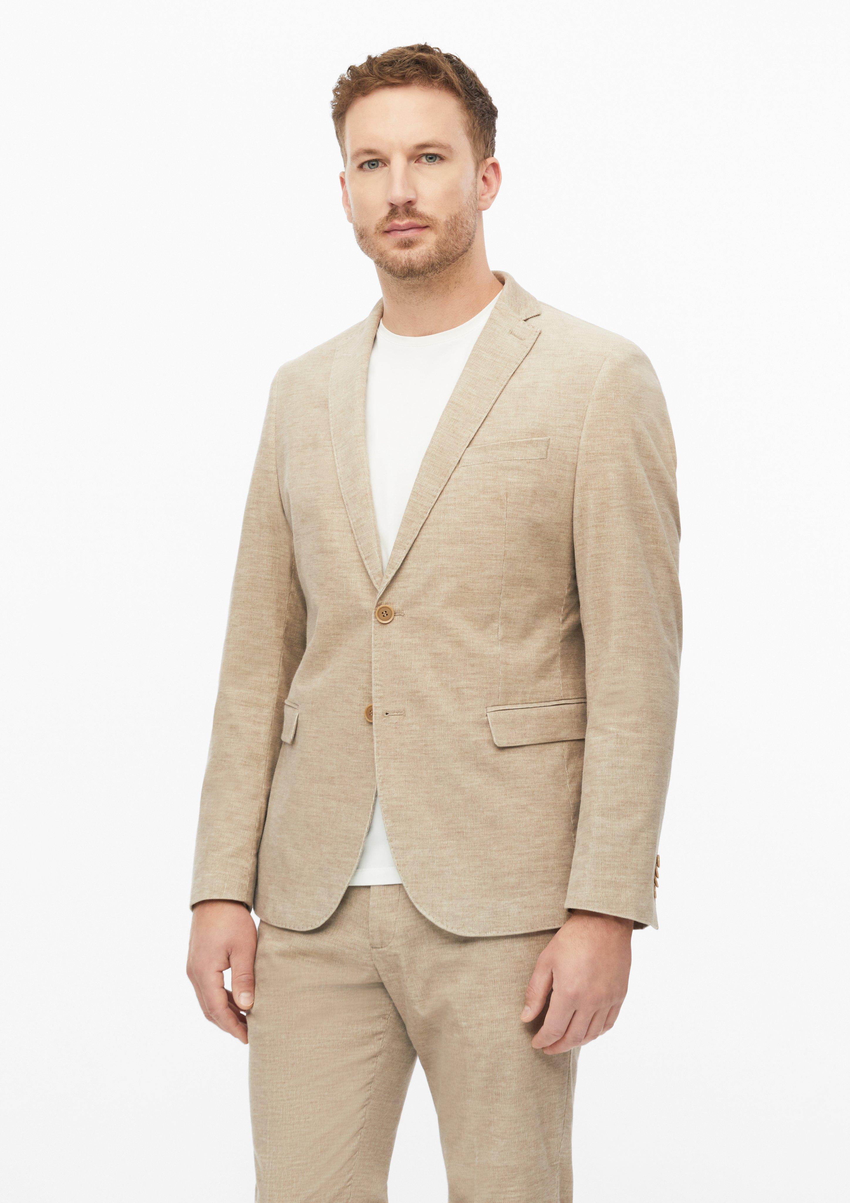 s.O PURE: Slim-Fit-Sakko aus elastischem Feincord in Farbe sandstein von s.Oliver BLACK LABEL