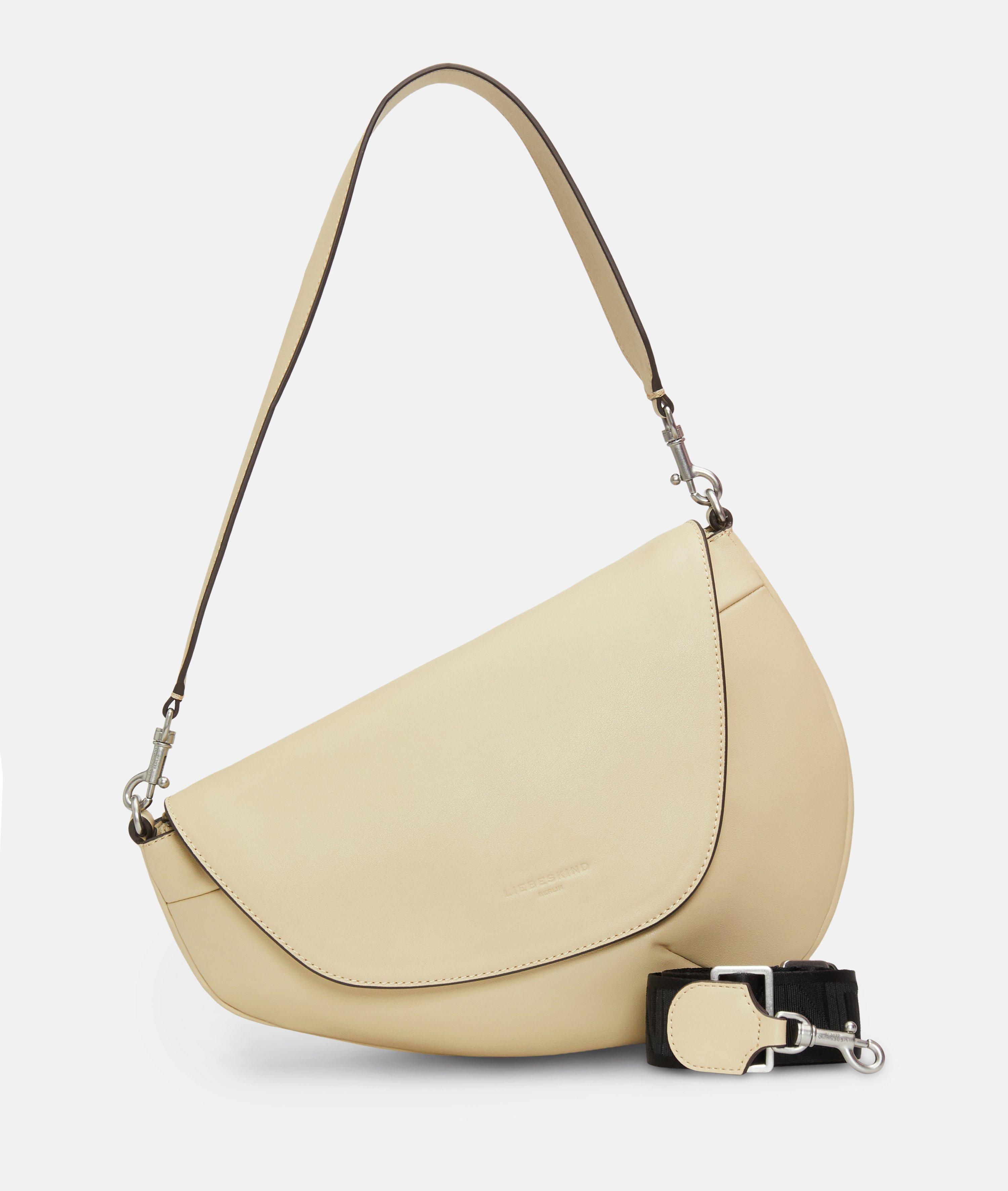 Sac à bandoulière ovale M en beige, noir & olive