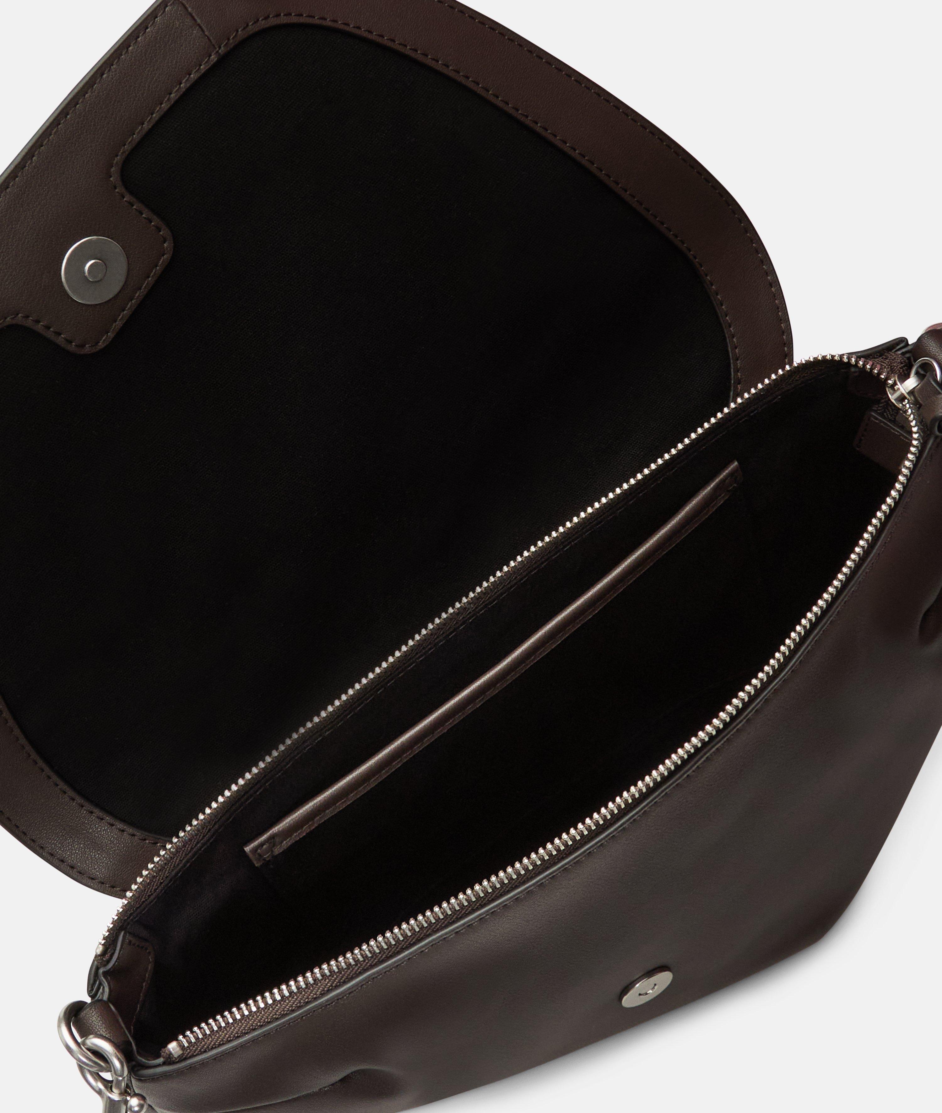 Sac à bandoulière ovale M en brun, noir & olive