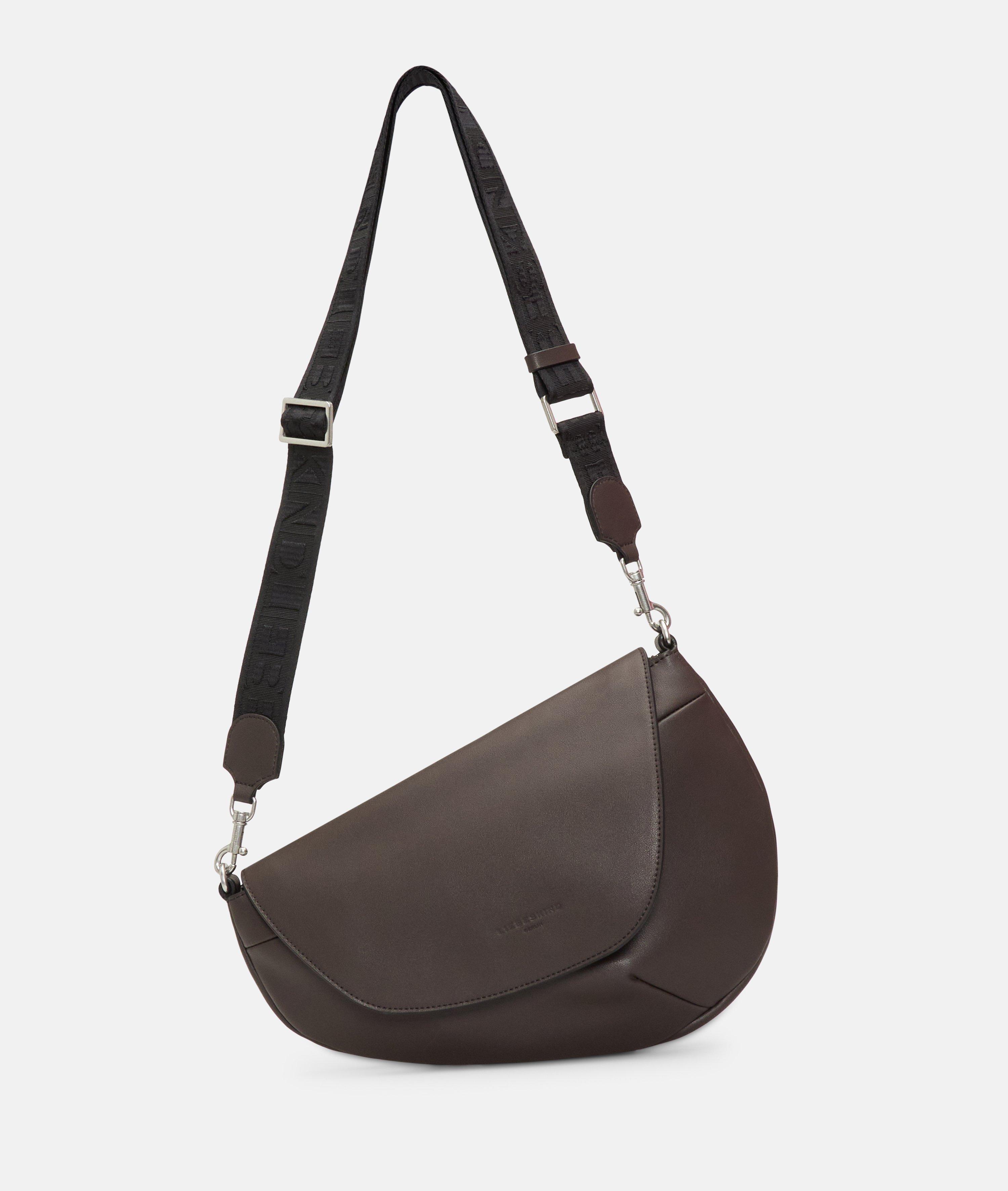 Sac à bandoulière ovale M en brun, noir & olive