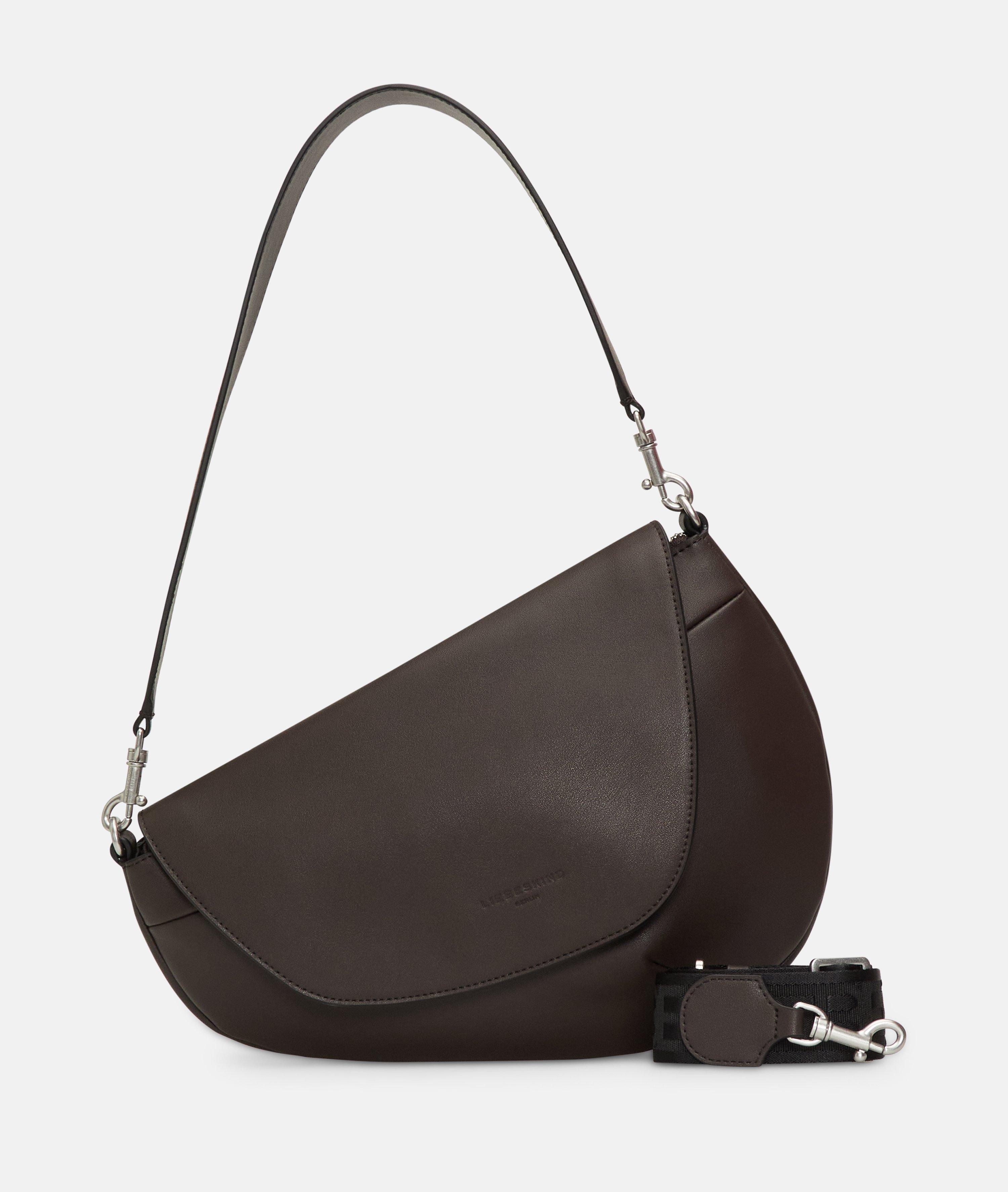 Sac à bandoulière ovale M en brun, noir & olive