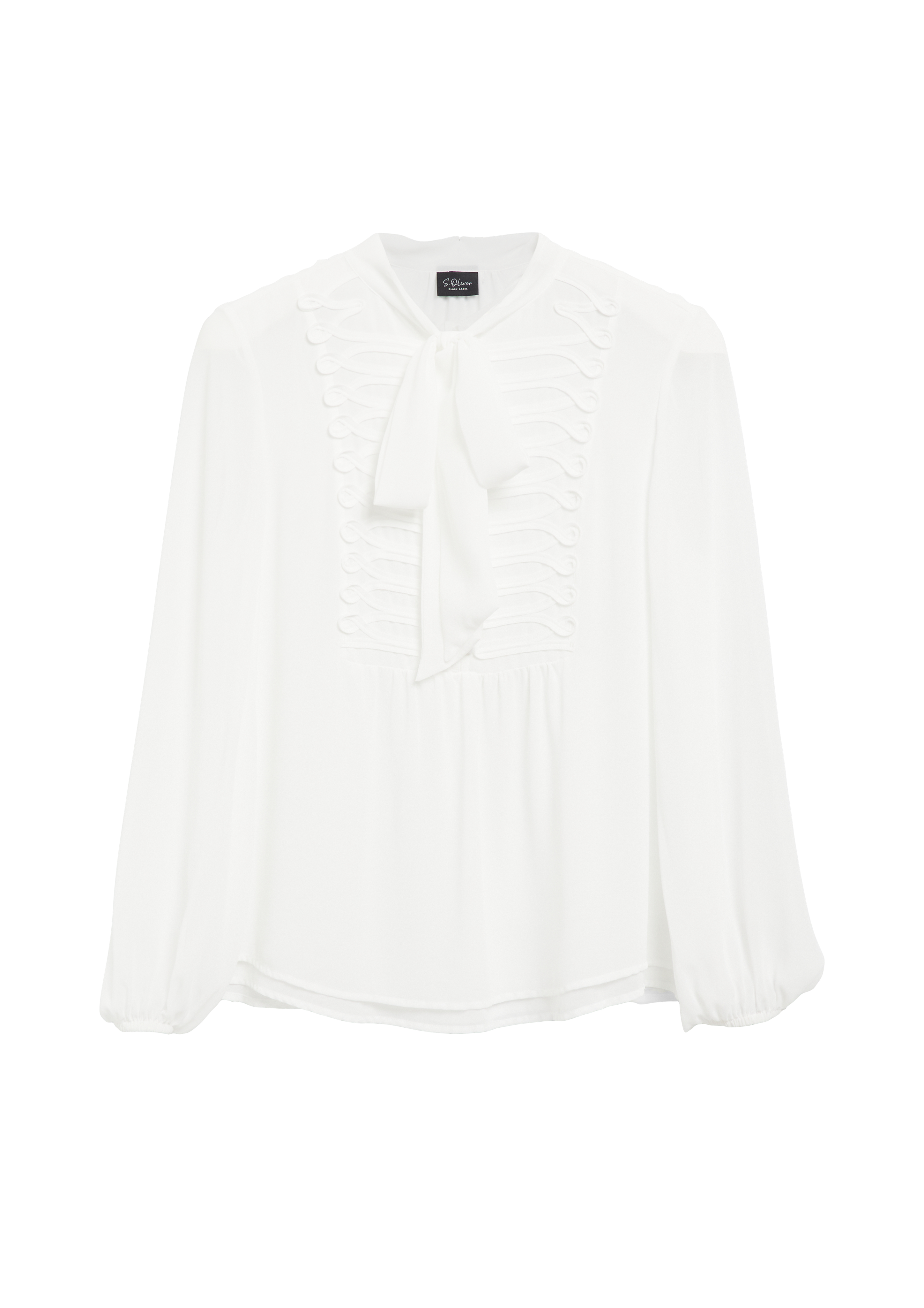 Chiffonblouse met strik en applicatie