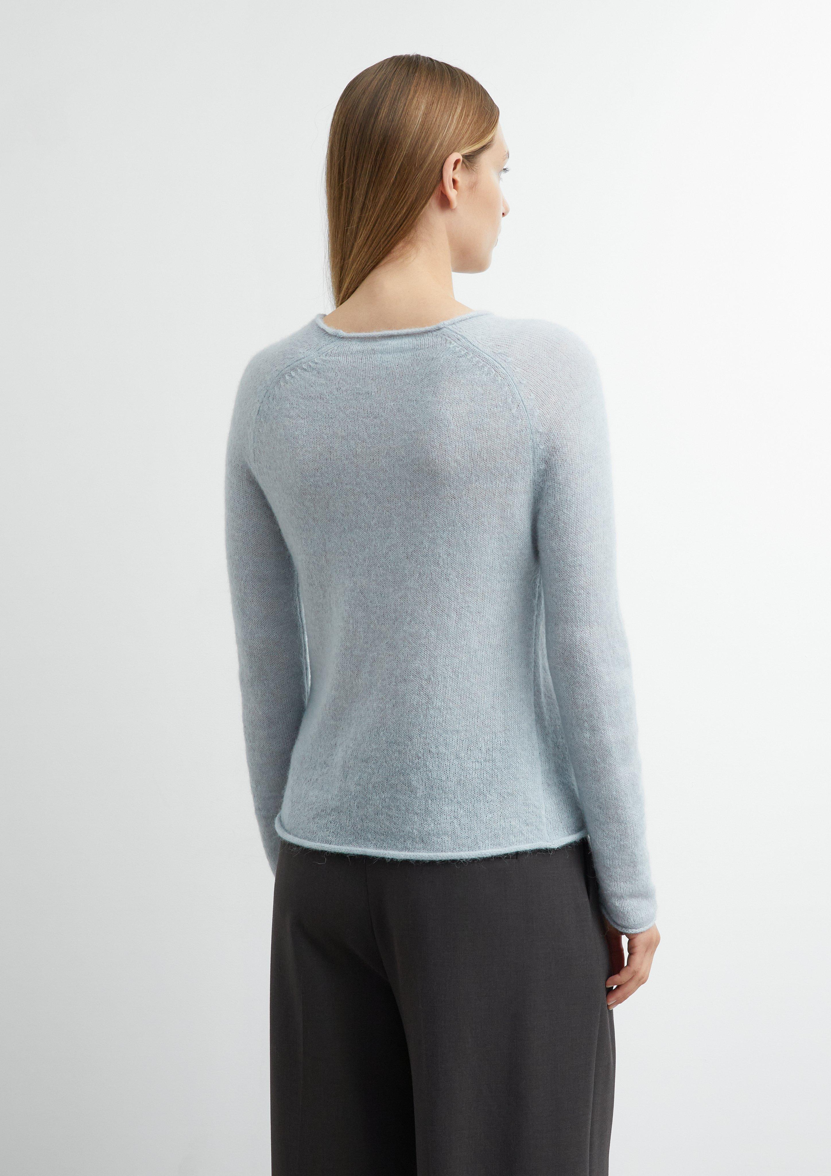 Leichter Alpakamix-Pullover in blau von COMMA
