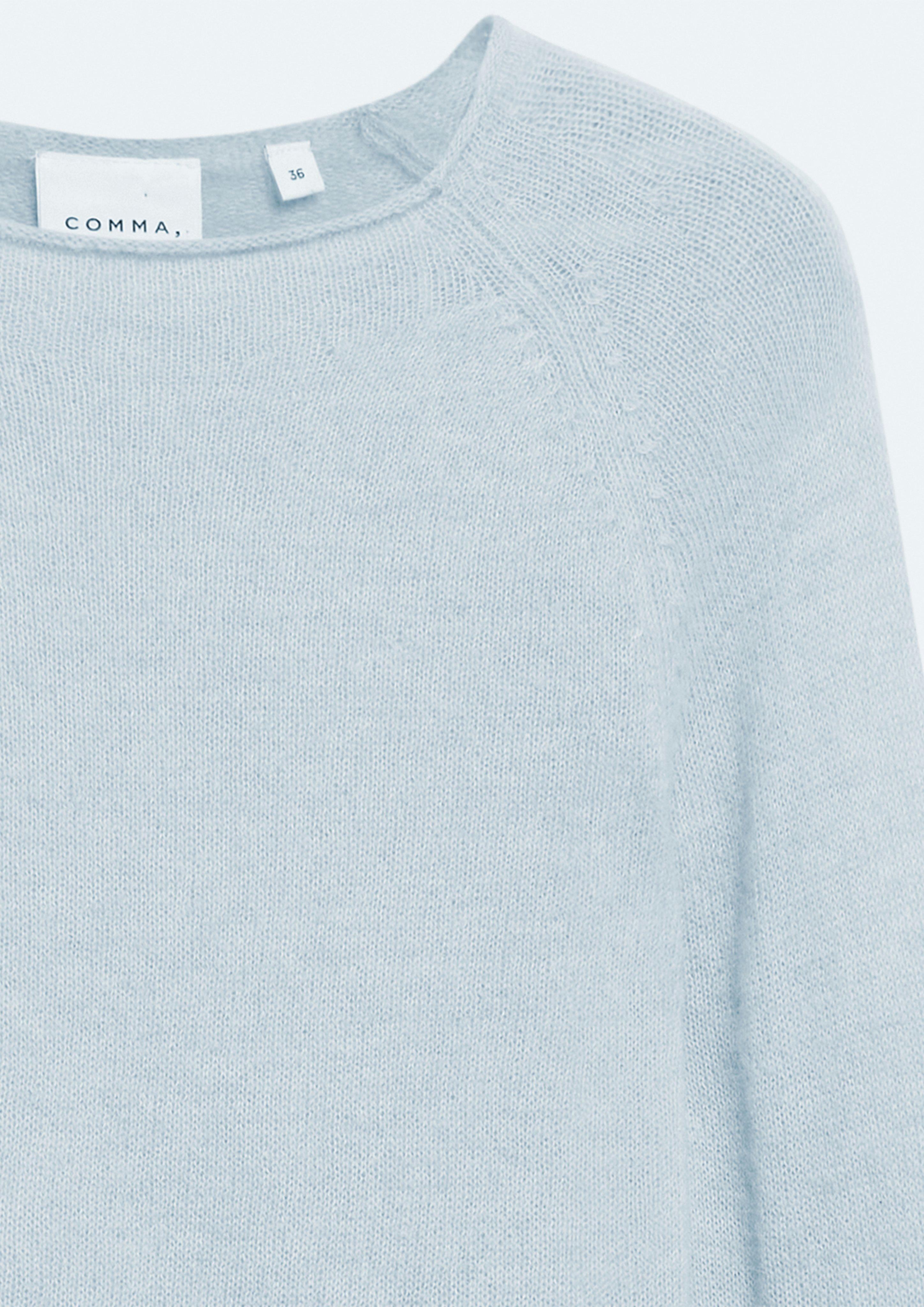 Leichter Alpakamix-Pullover in blau von COMMA