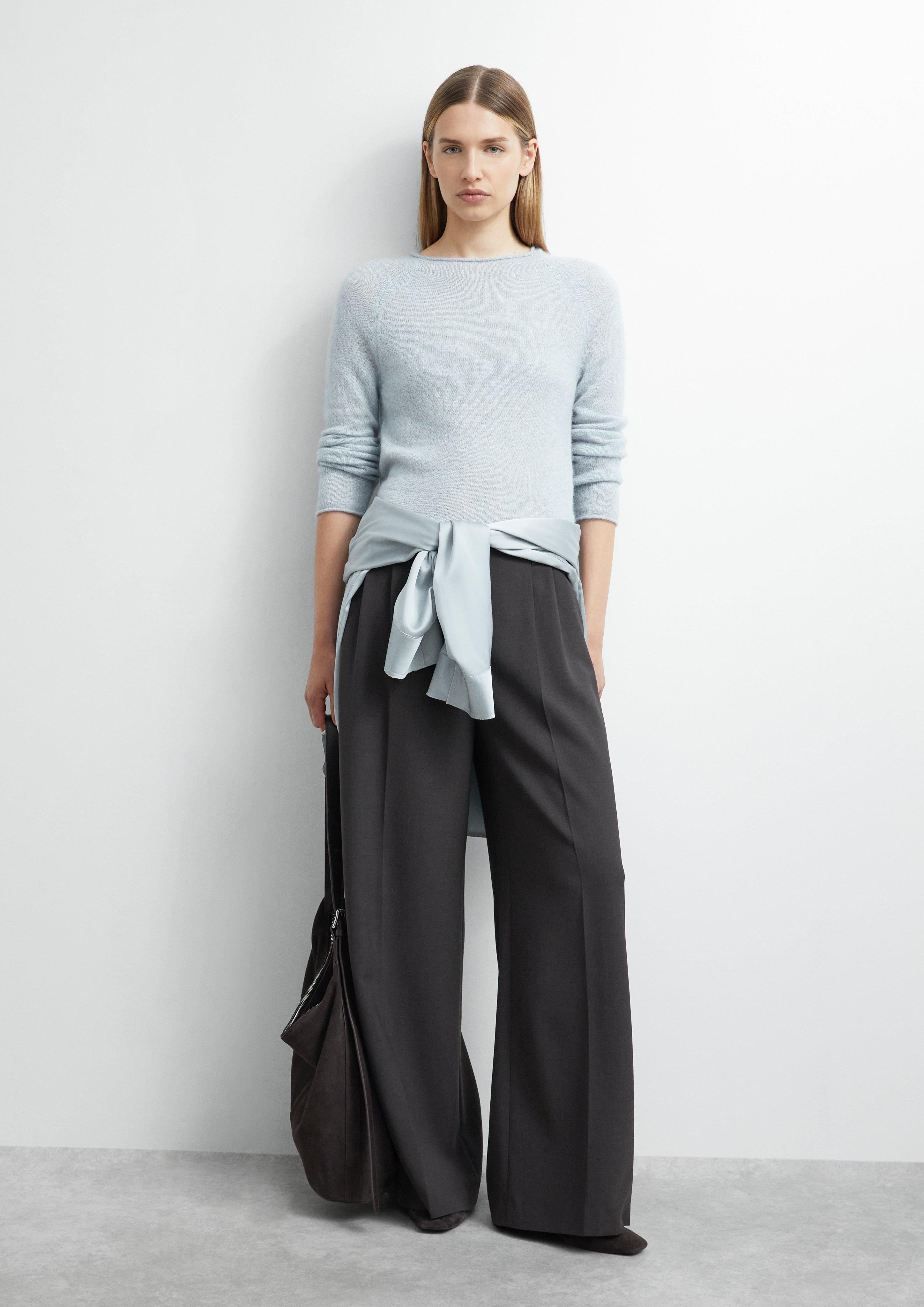 Leichter Alpakamix-Pullover in blau von COMMA
