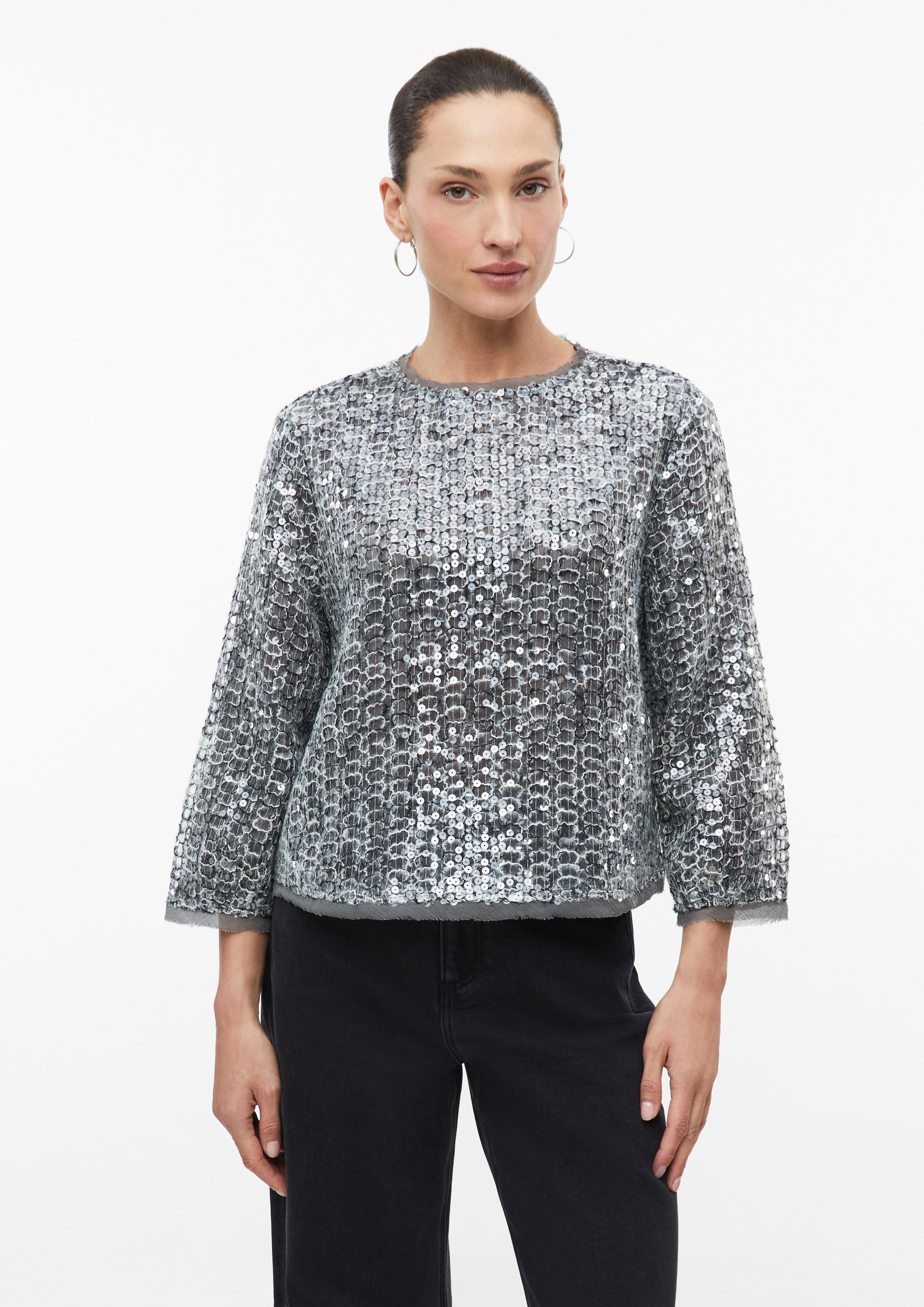 Rahlo prosojna bluza z bleščicami v barvi siva od s.Oliver BLACK LABEL