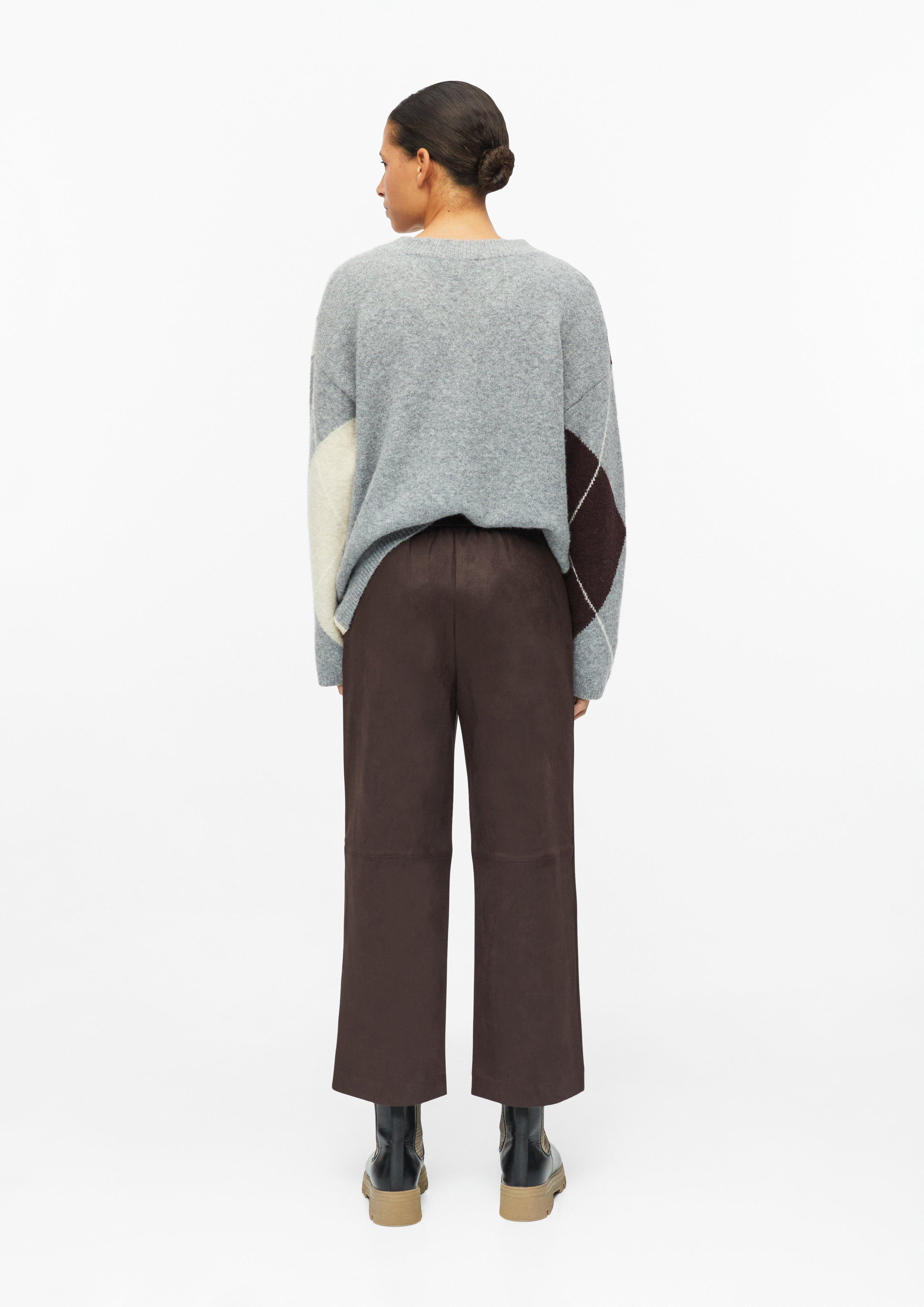 Women Suede-look culottes with an elastic waistband in brown by s.Oliver