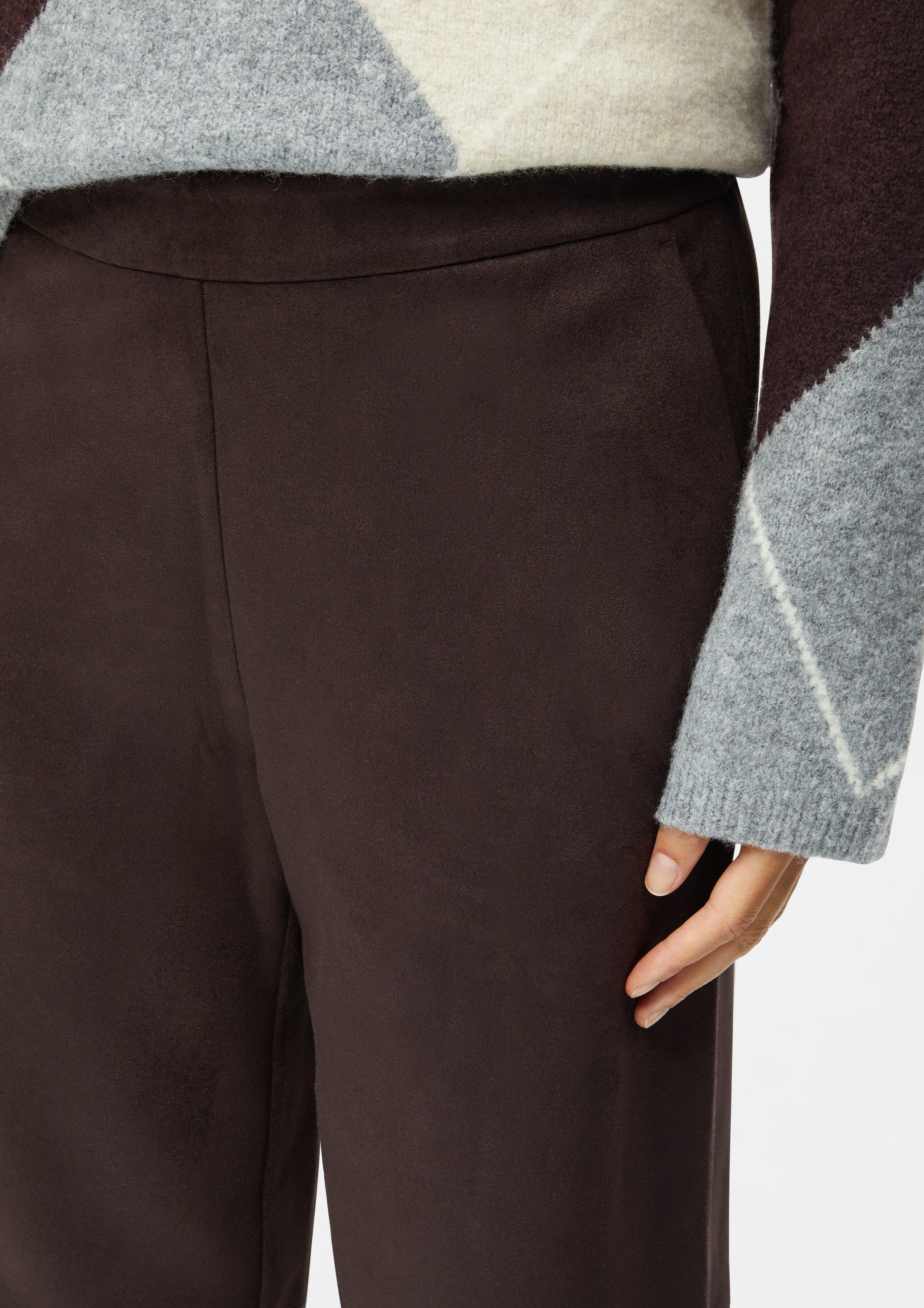 Women Suede-look culottes with an elastic waistband in brown by s.Oliver