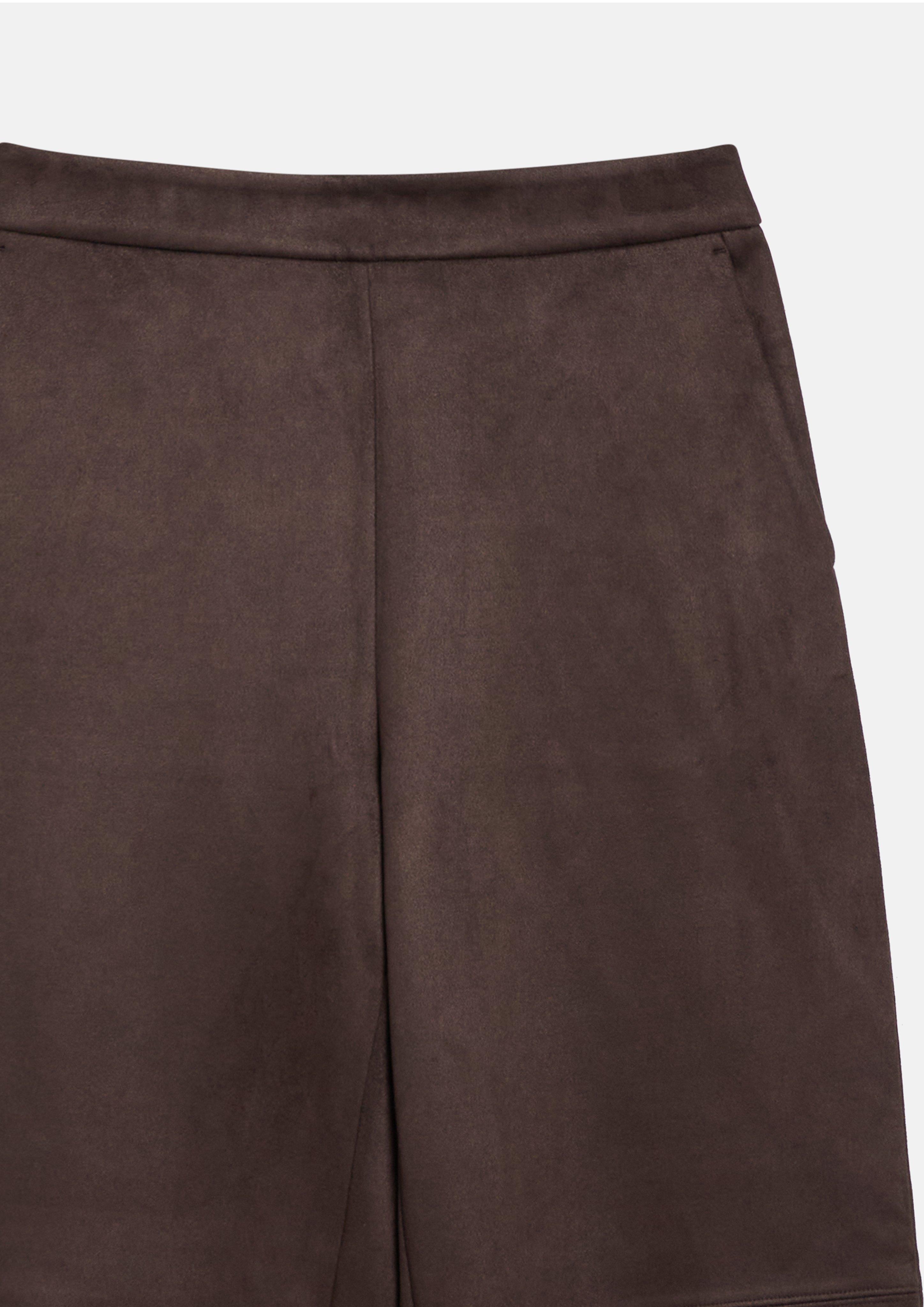 Women Suede-look culottes with an elastic waistband in brown by s.Oliver