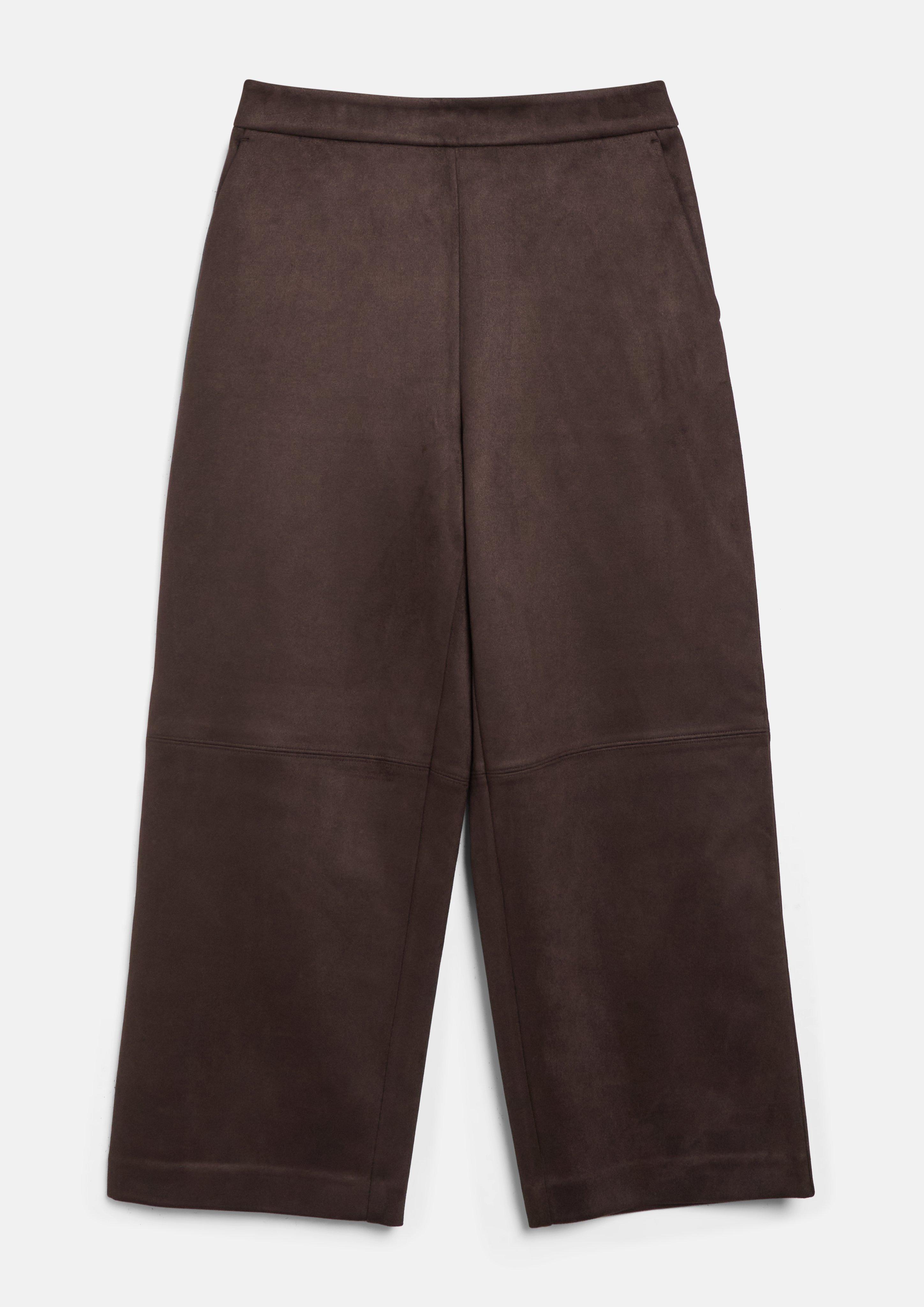 Women Suede-look culottes with an elastic waistband in brown by s.Oliver