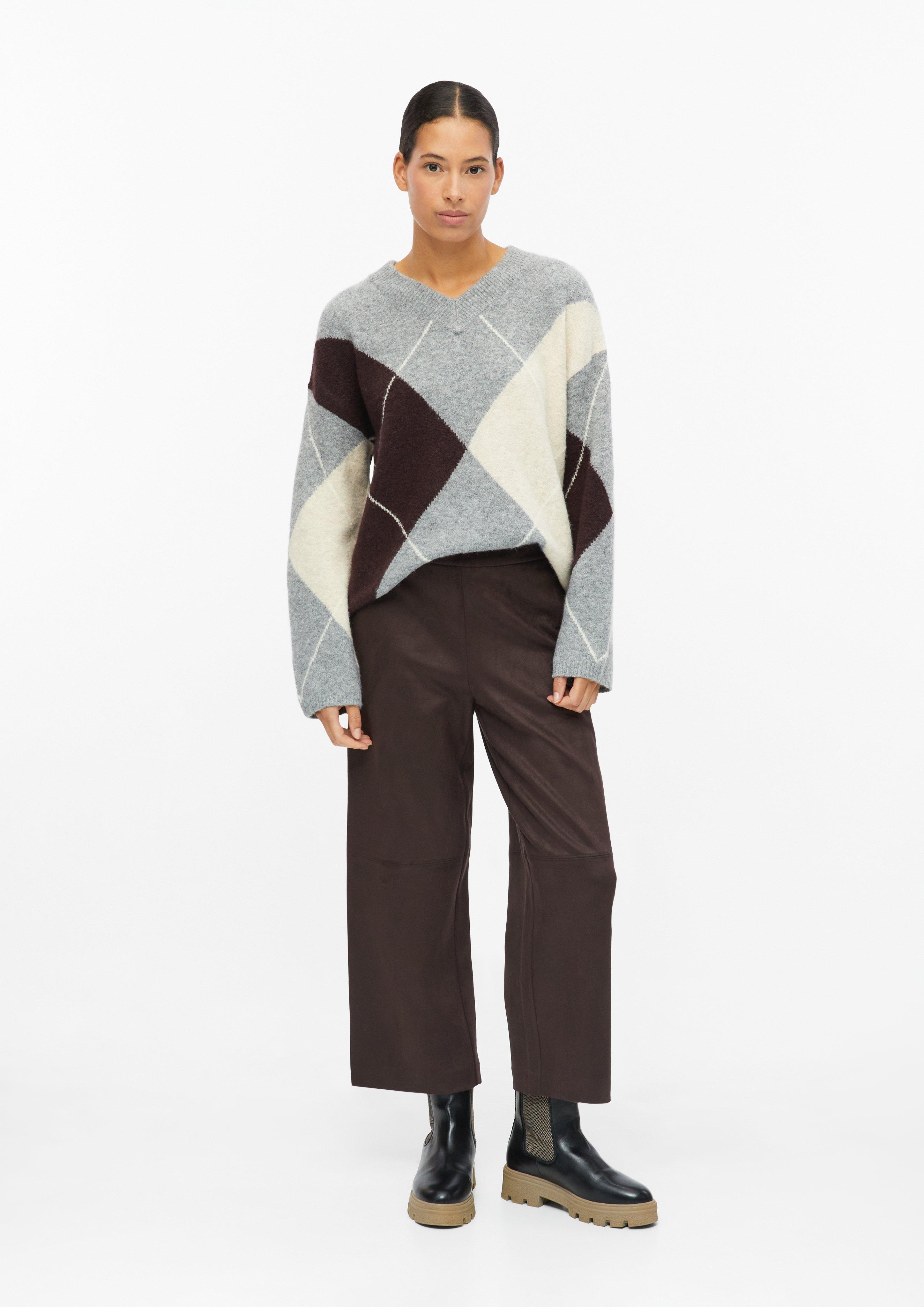 Suede-look culottes with an elastic waistband in dark brown by s.Oliver