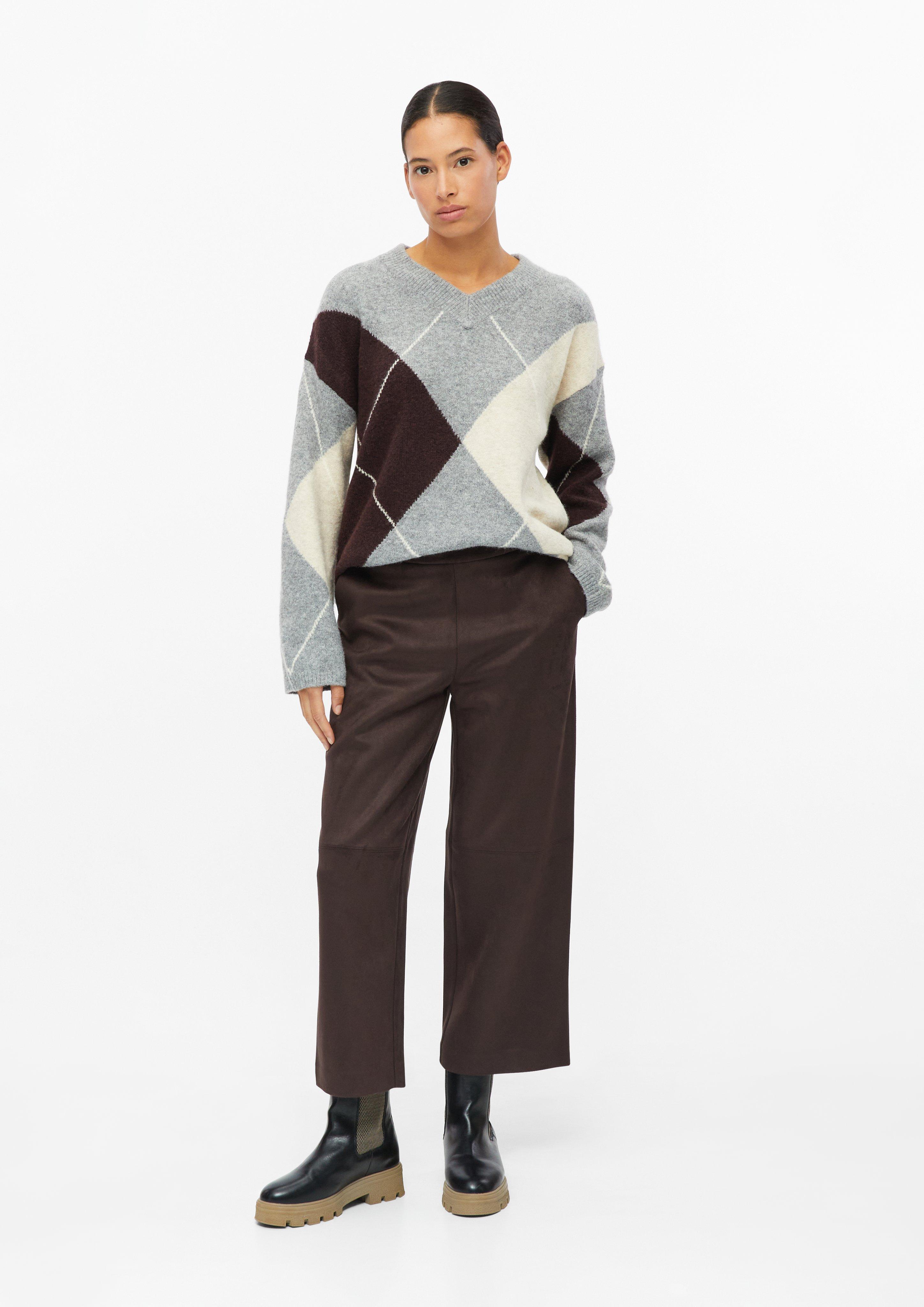Women Suede-look culottes with an elastic waistband in brown by s.Oliver