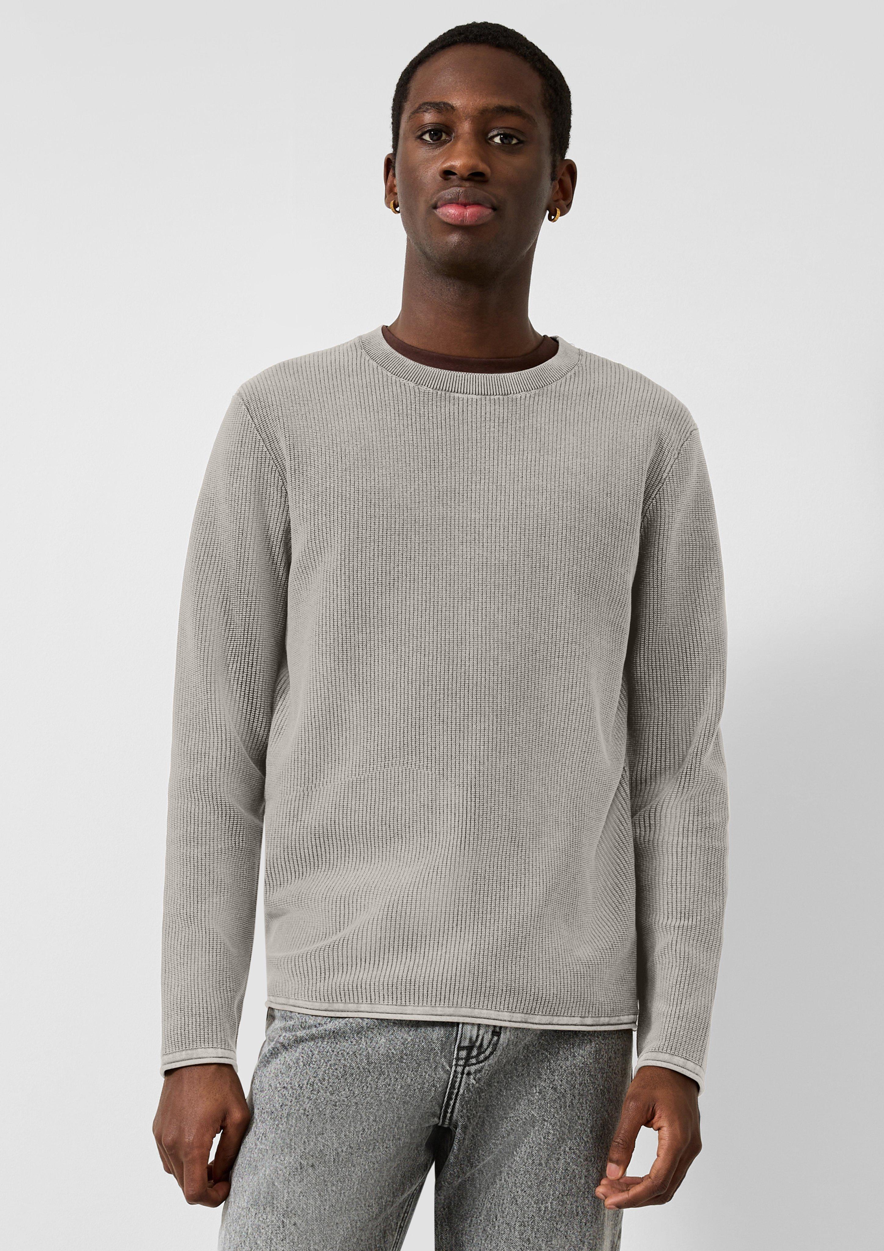 Knitted pullover in light grey by QS