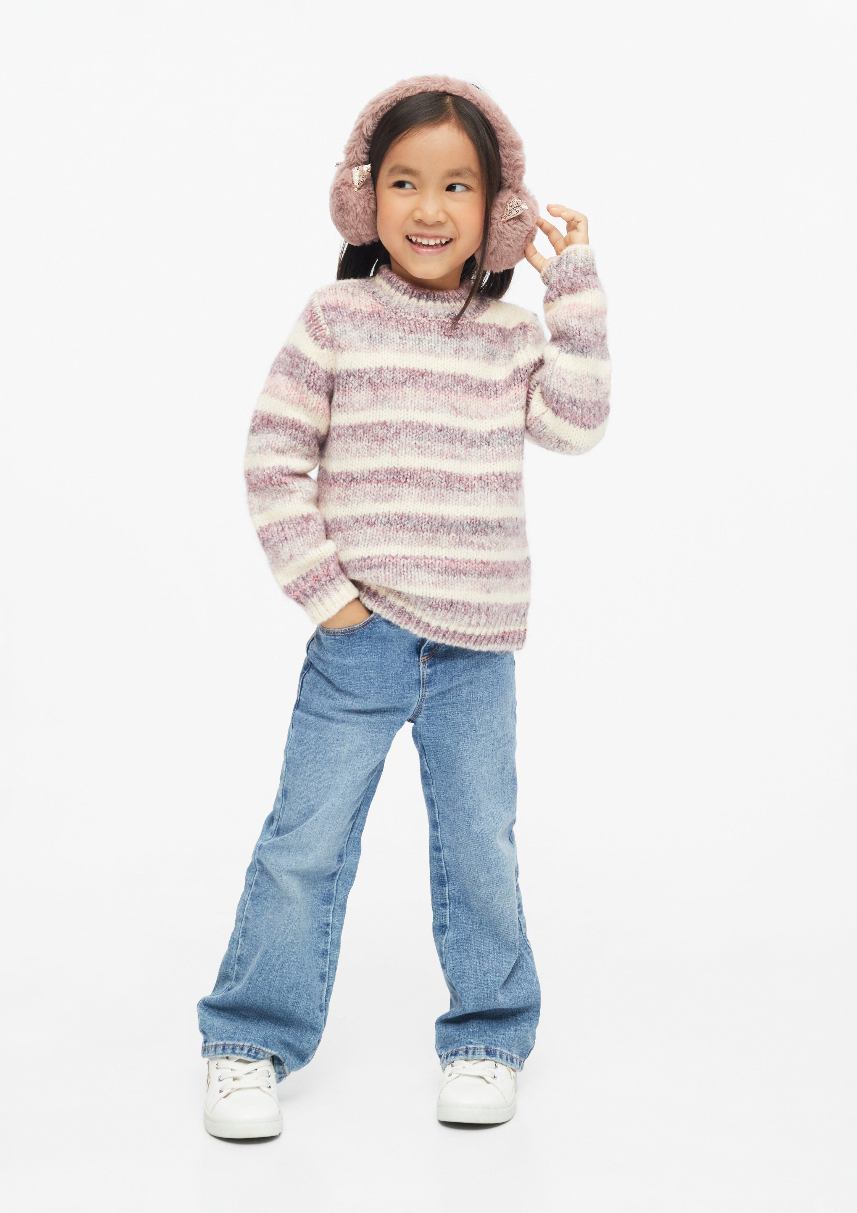 Kids Adjustable teddy plush ear warmers with decorative details in pink by s.Oliver