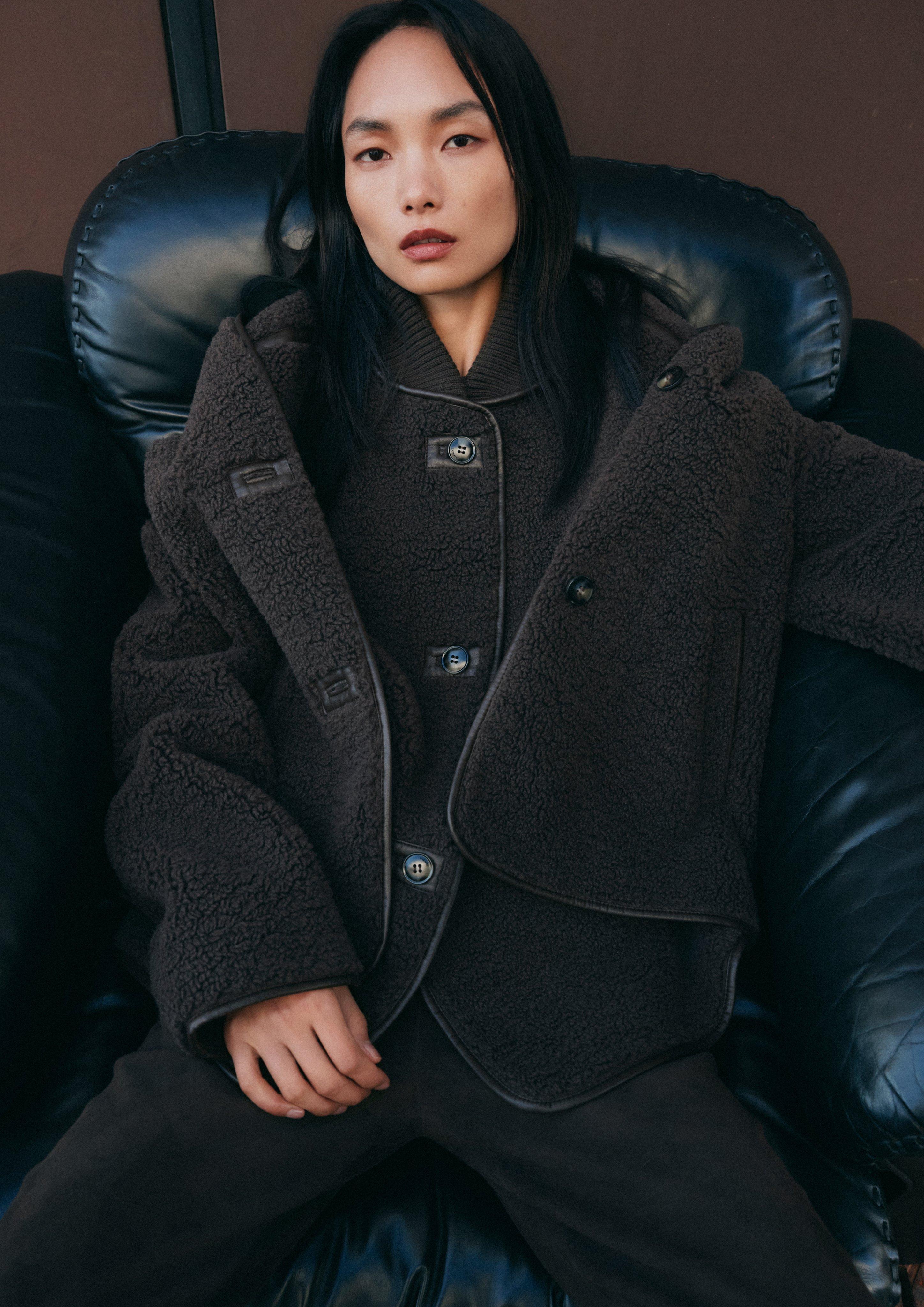 Teddy-Jacke im Loose Fit in Farbe dunkelbraun von comma