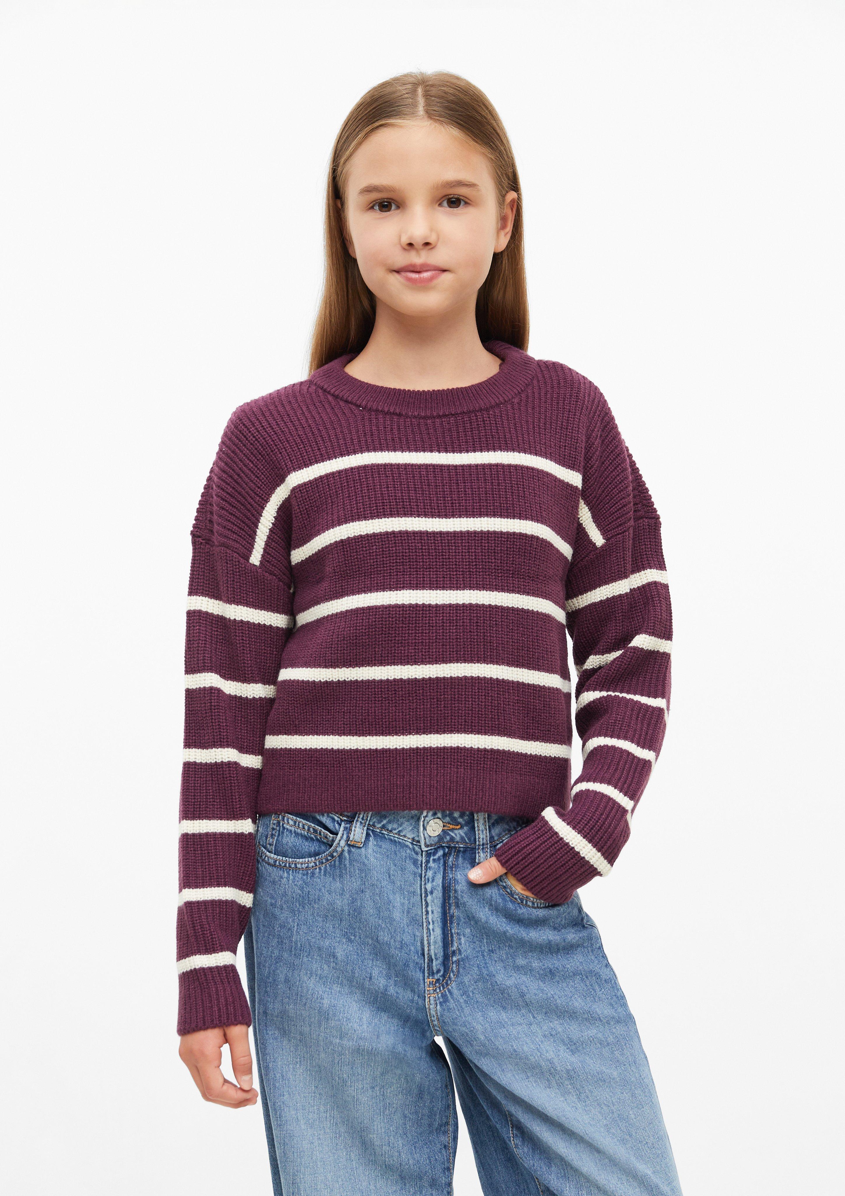 Kratki pleteni pulover boxy fit kroja u boji bordo od s.Oliver