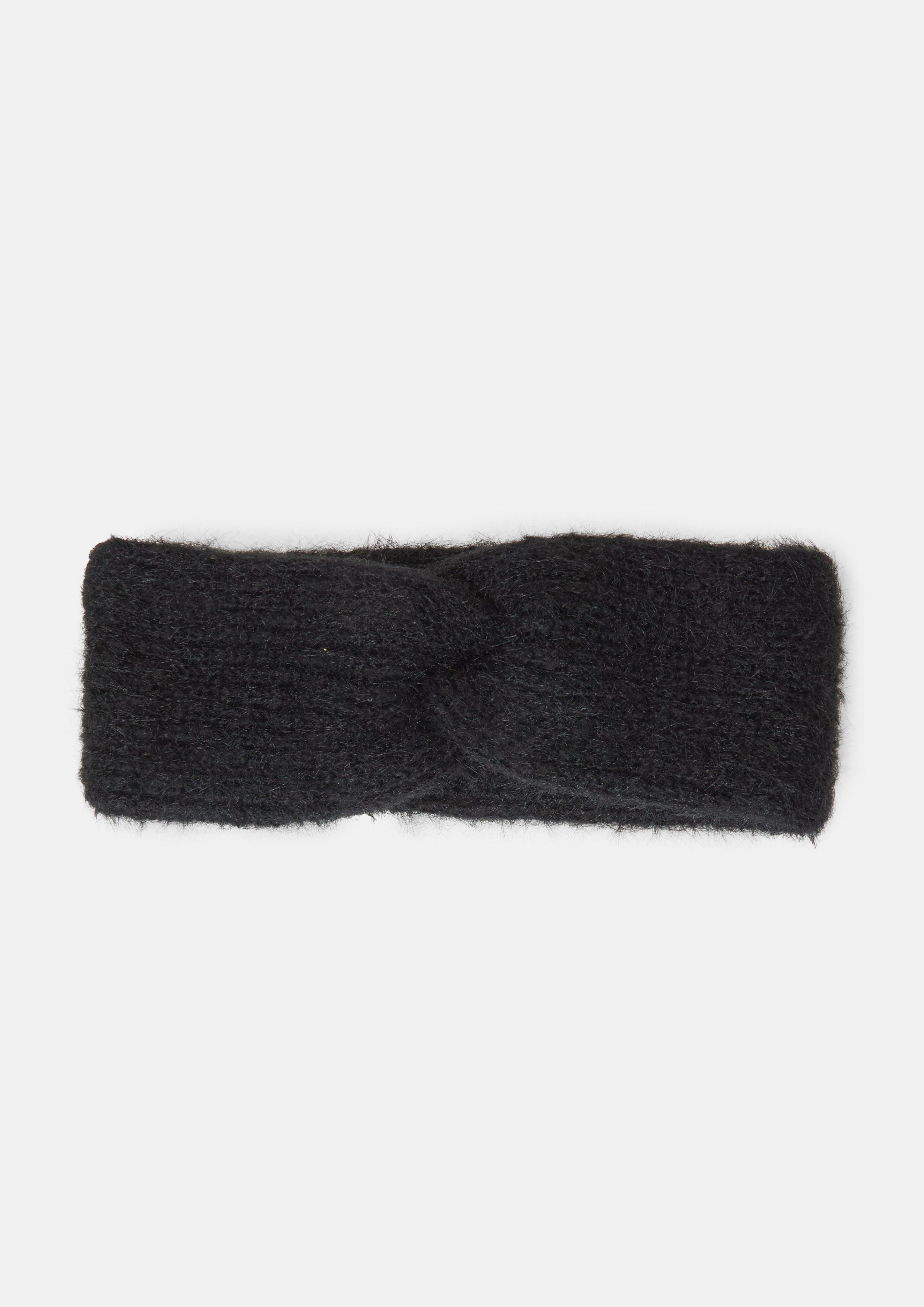 Knusse hoofdband met gedraaid detail in zwart van s.Oliver