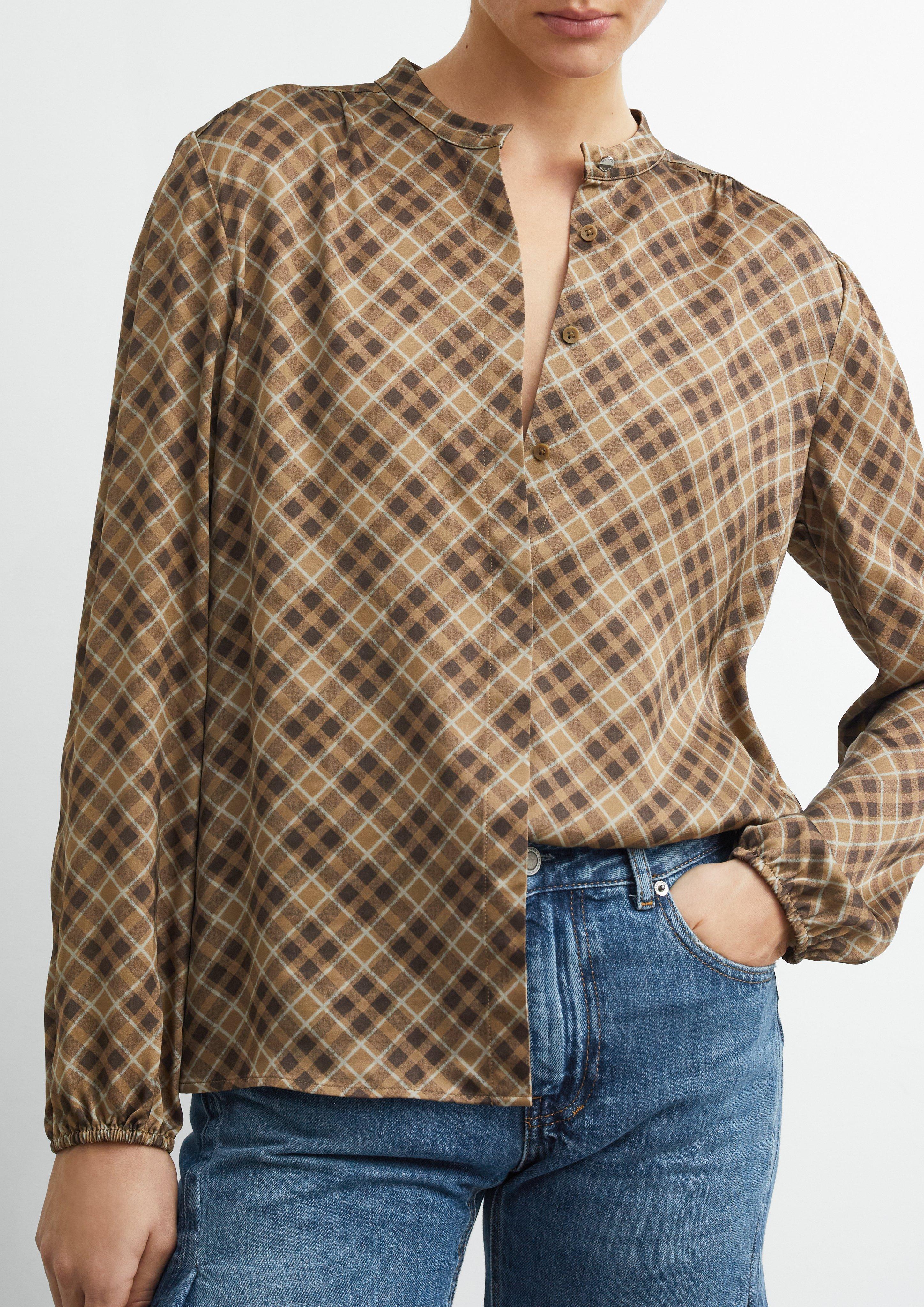 Printed blouse made of 100% viscose in brown by COMMA