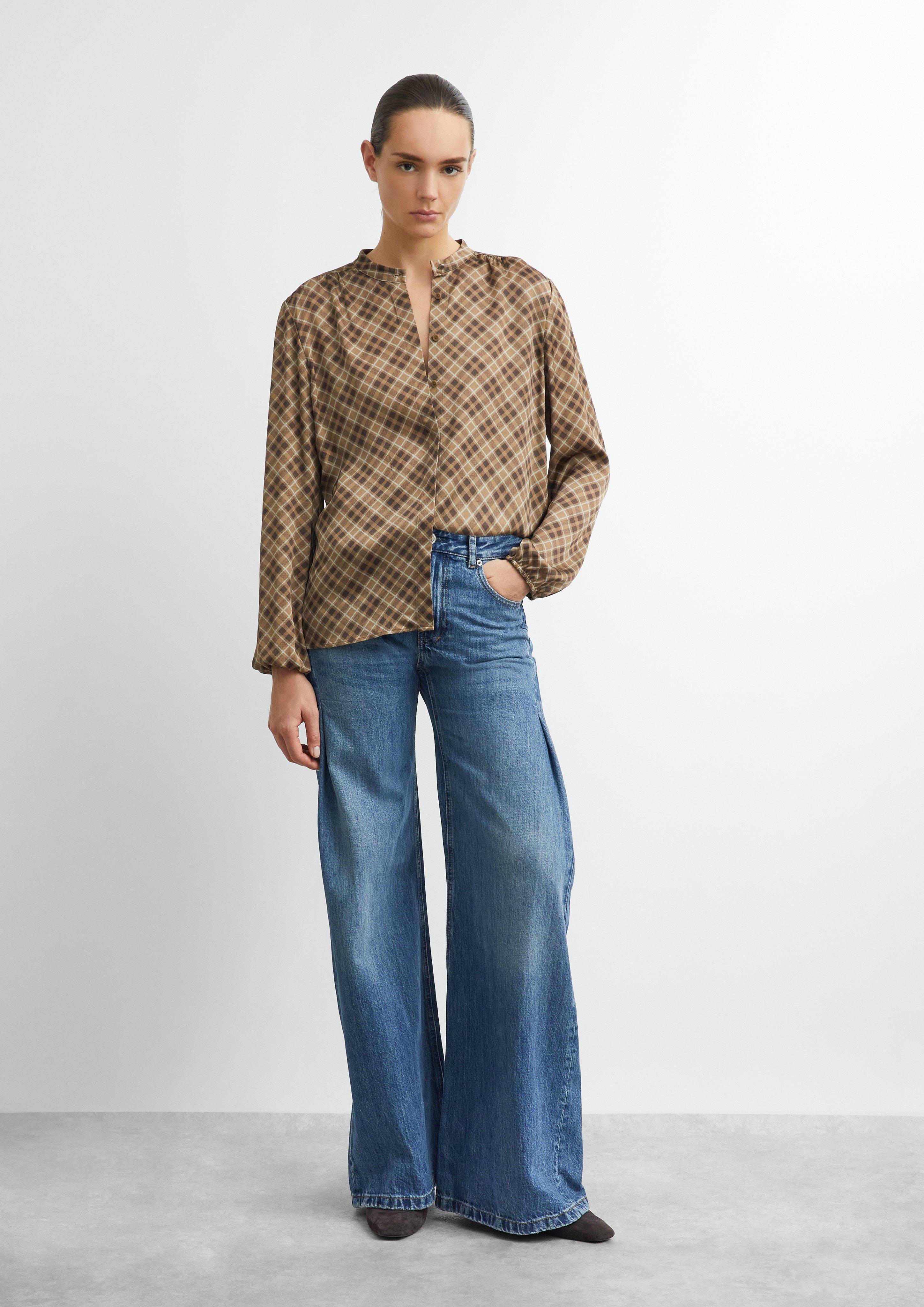 Printed blouse made of 100% viscose in brown by COMMA