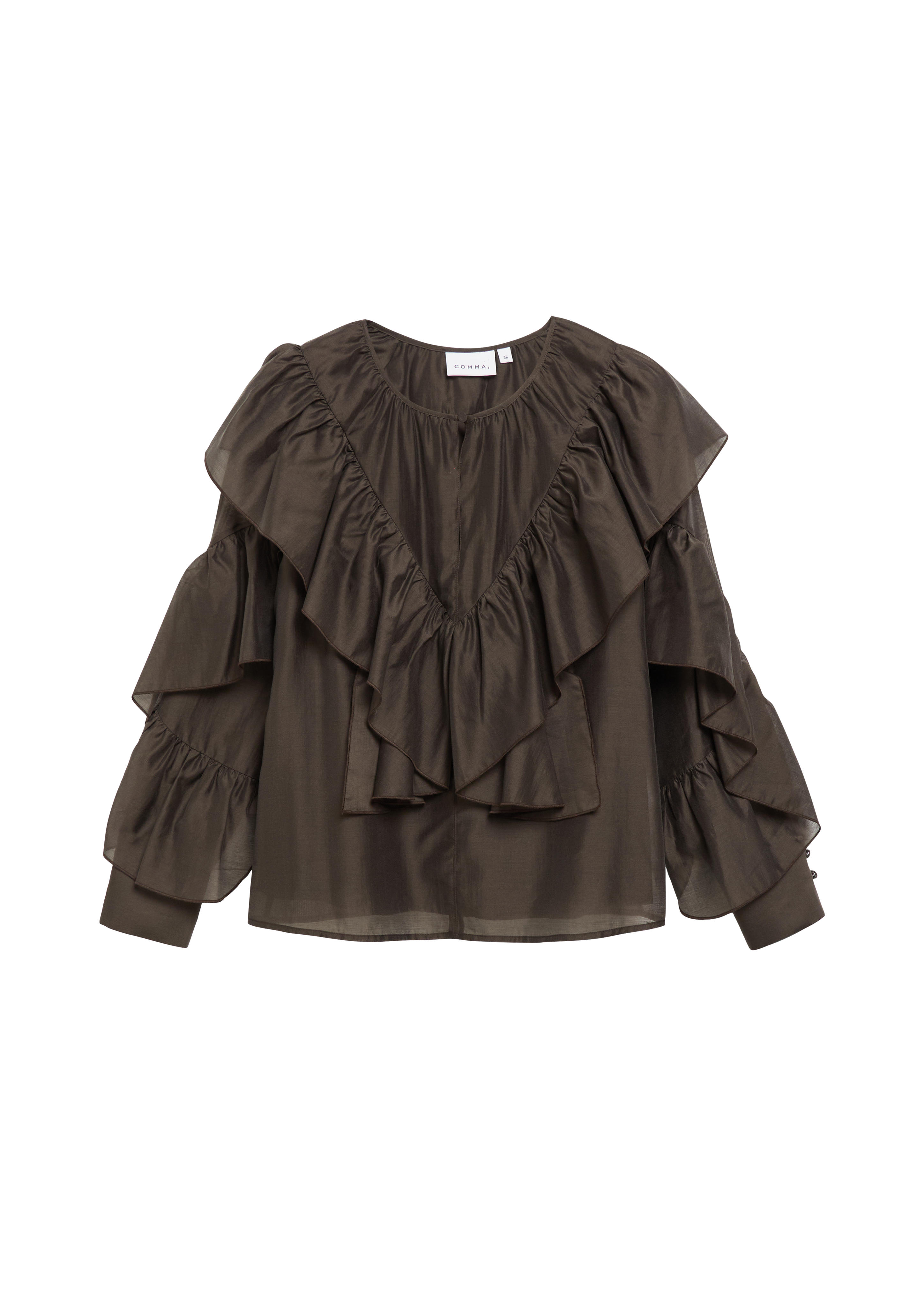 Blouse met volants van viscosevoile