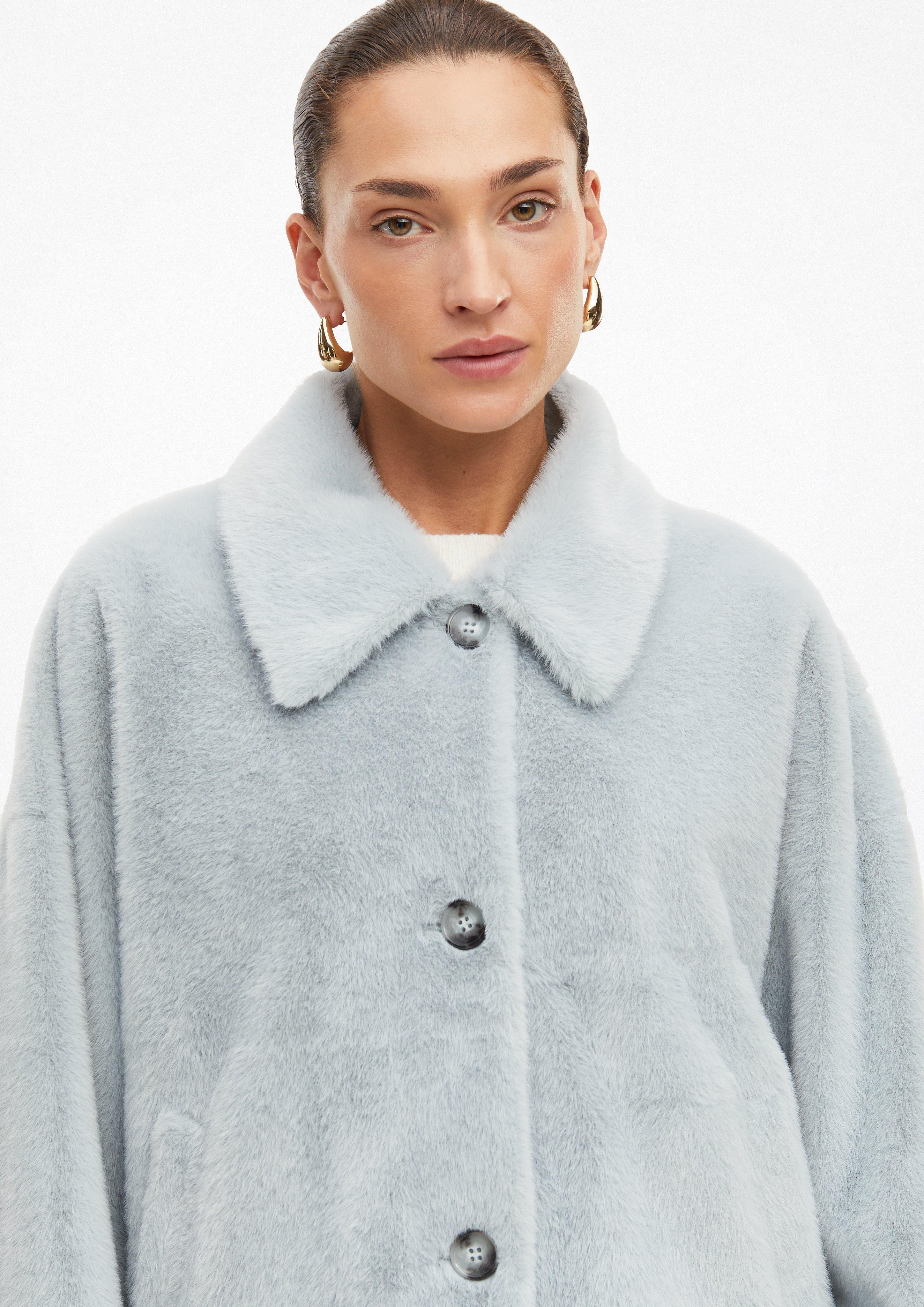 Damen Fake-Fur-Jacke im Relaxed Fit in grau von s.Oliver BLACK LABEL