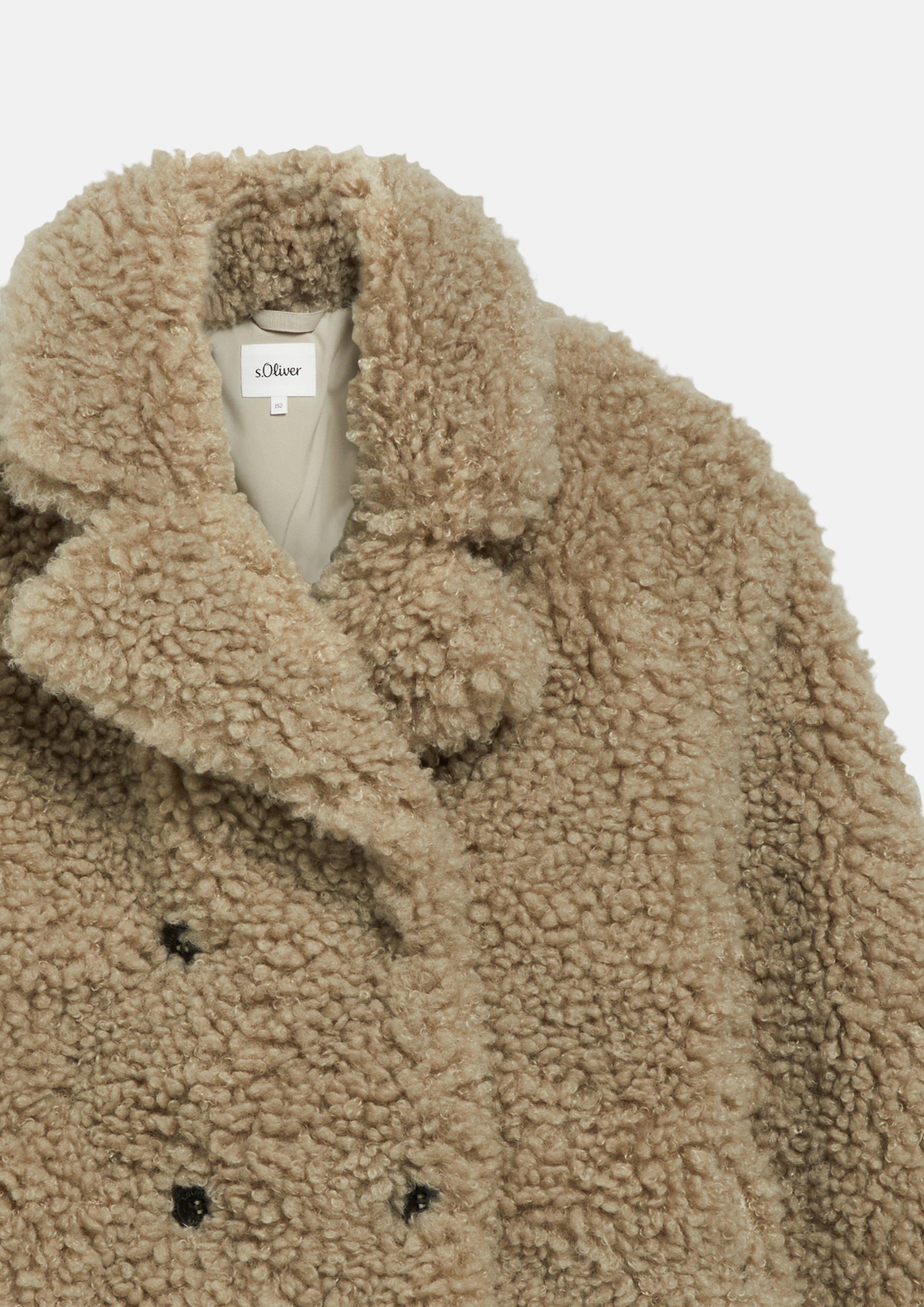Kinder Outdoor-Teddyjacke im Loose Fit in beige von s.Oliver