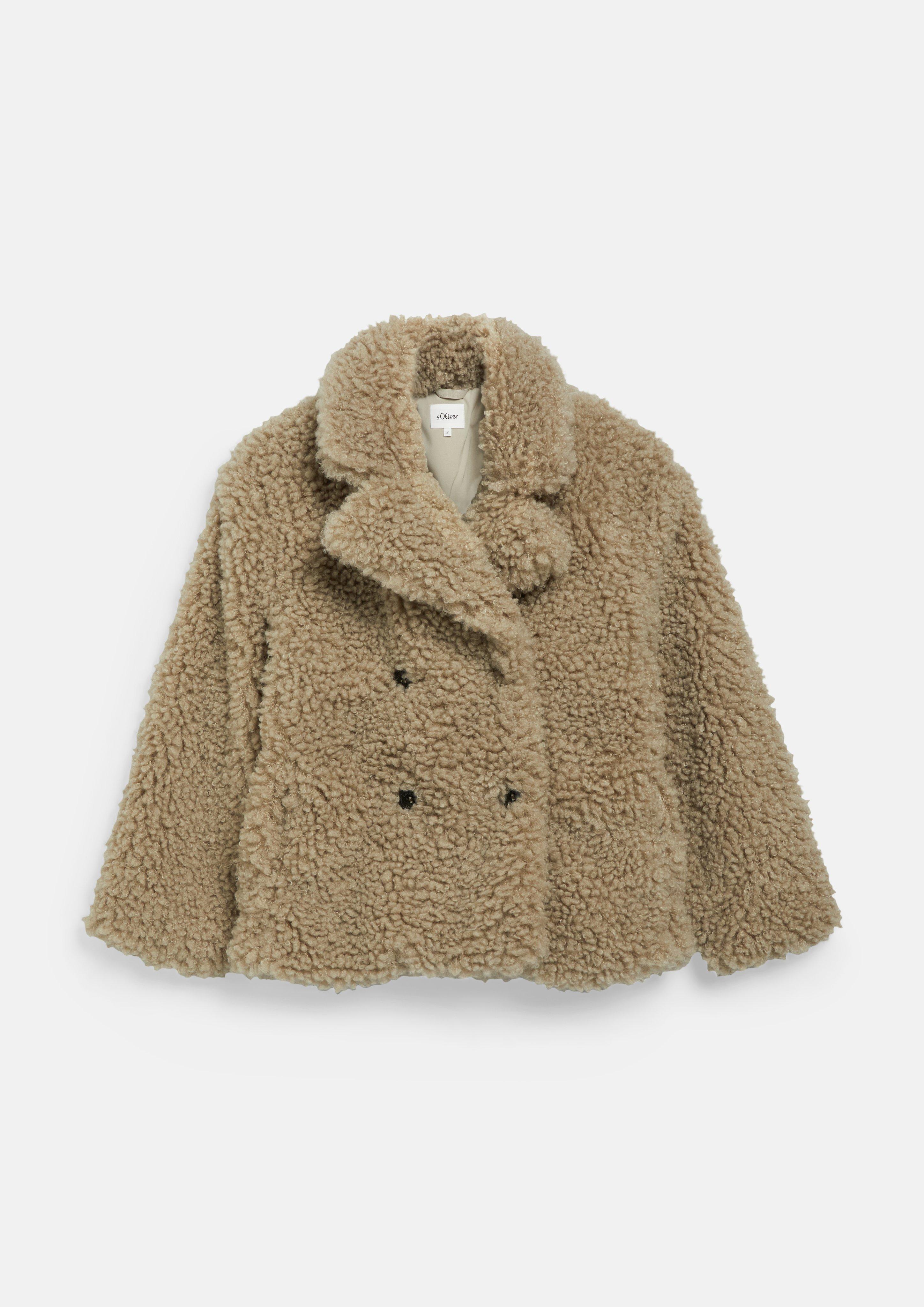 Kinder Outdoor-Teddyjacke im Loose Fit in beige von s.Oliver