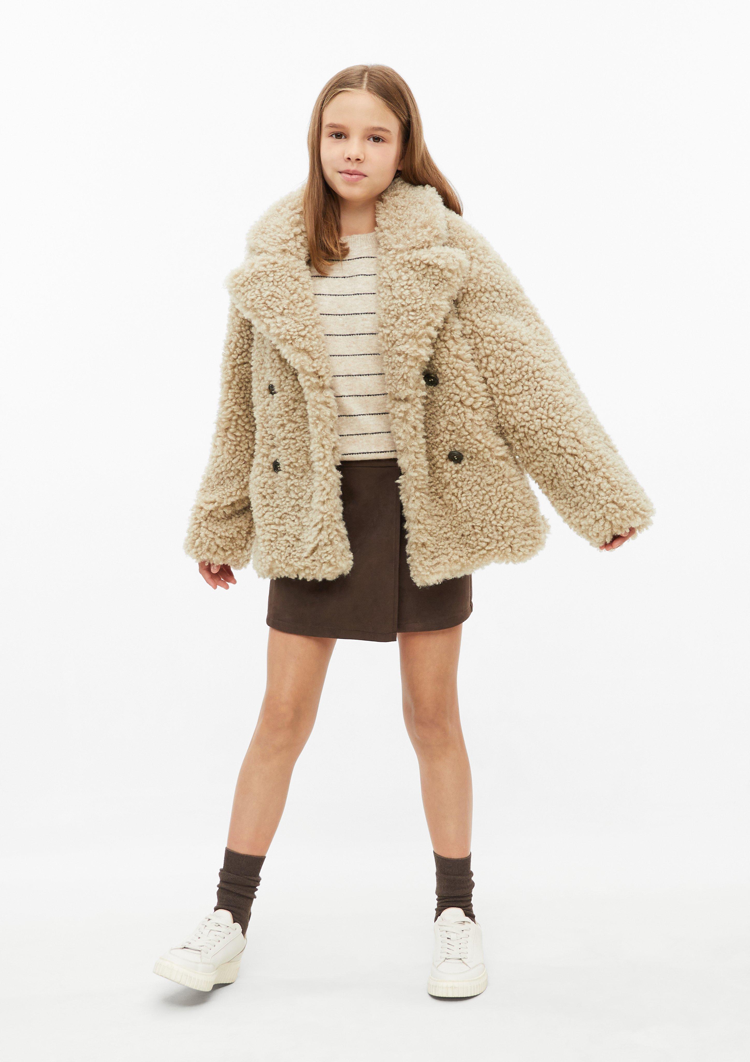 Kinder Outdoor-Teddyjacke im Loose Fit in beige von s.Oliver