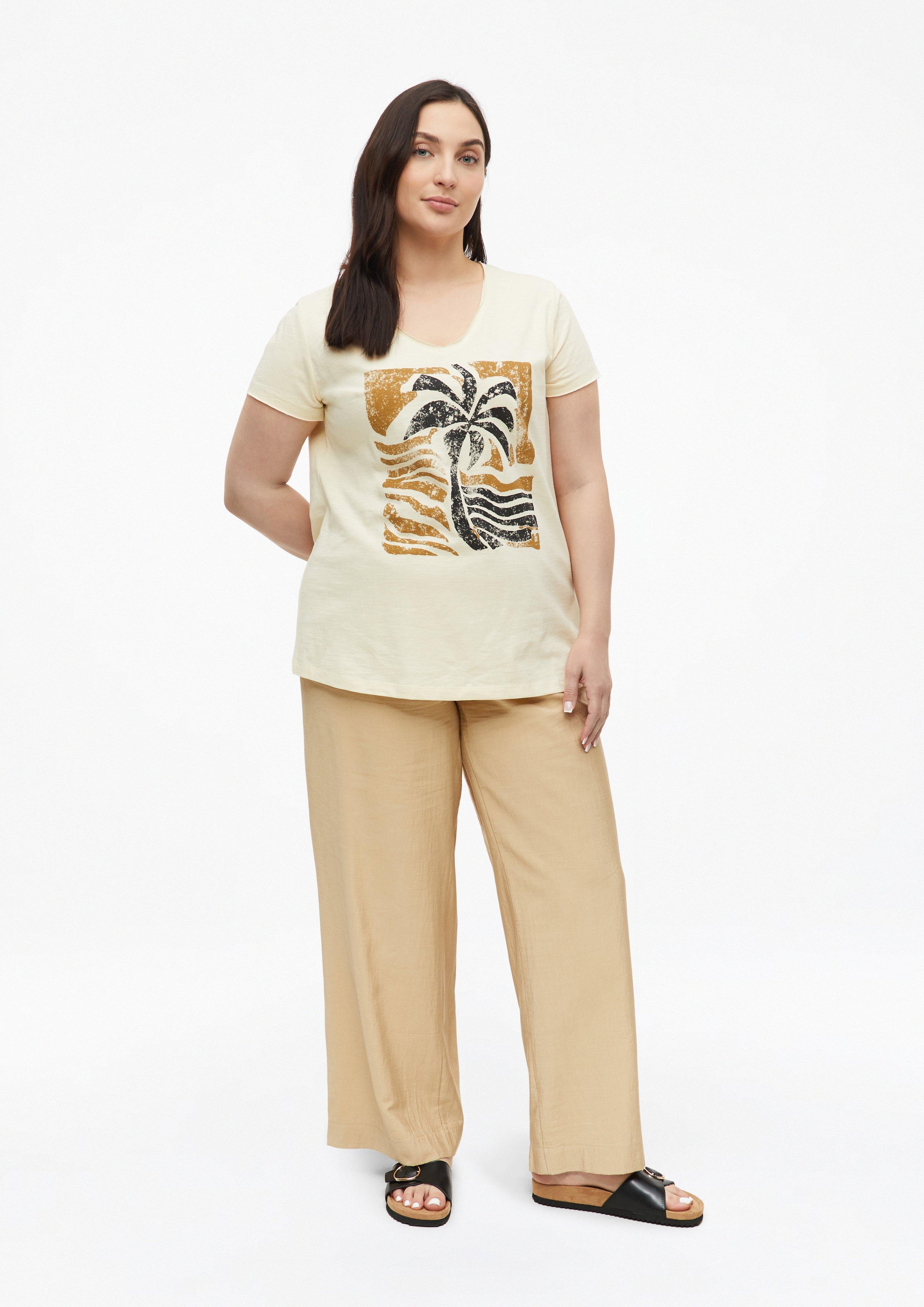 Dames T-Shirt in beige van s.Oliver CURVE